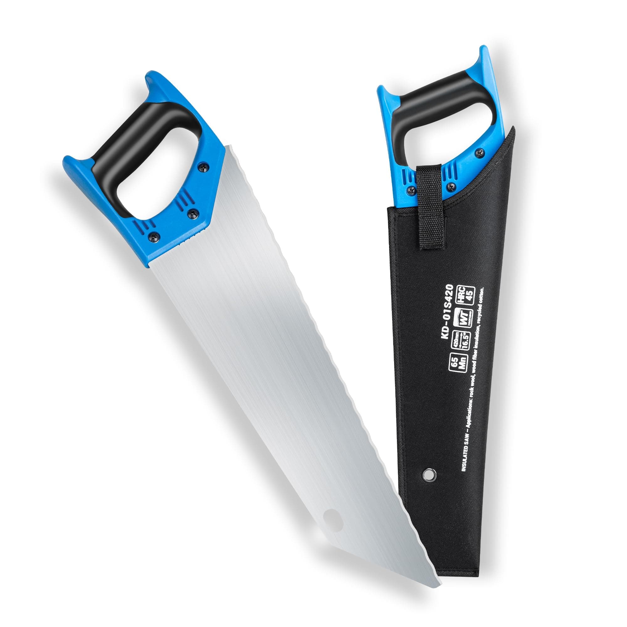 Insulation Hand Saw, 16 Inch Steel Blade Wavy Teeth Serrated Sharp Utility Tool, Insulation Saw for Cutting Wood Fiber Board, Foam, Mineral Wool, Styrofoam Rockwool