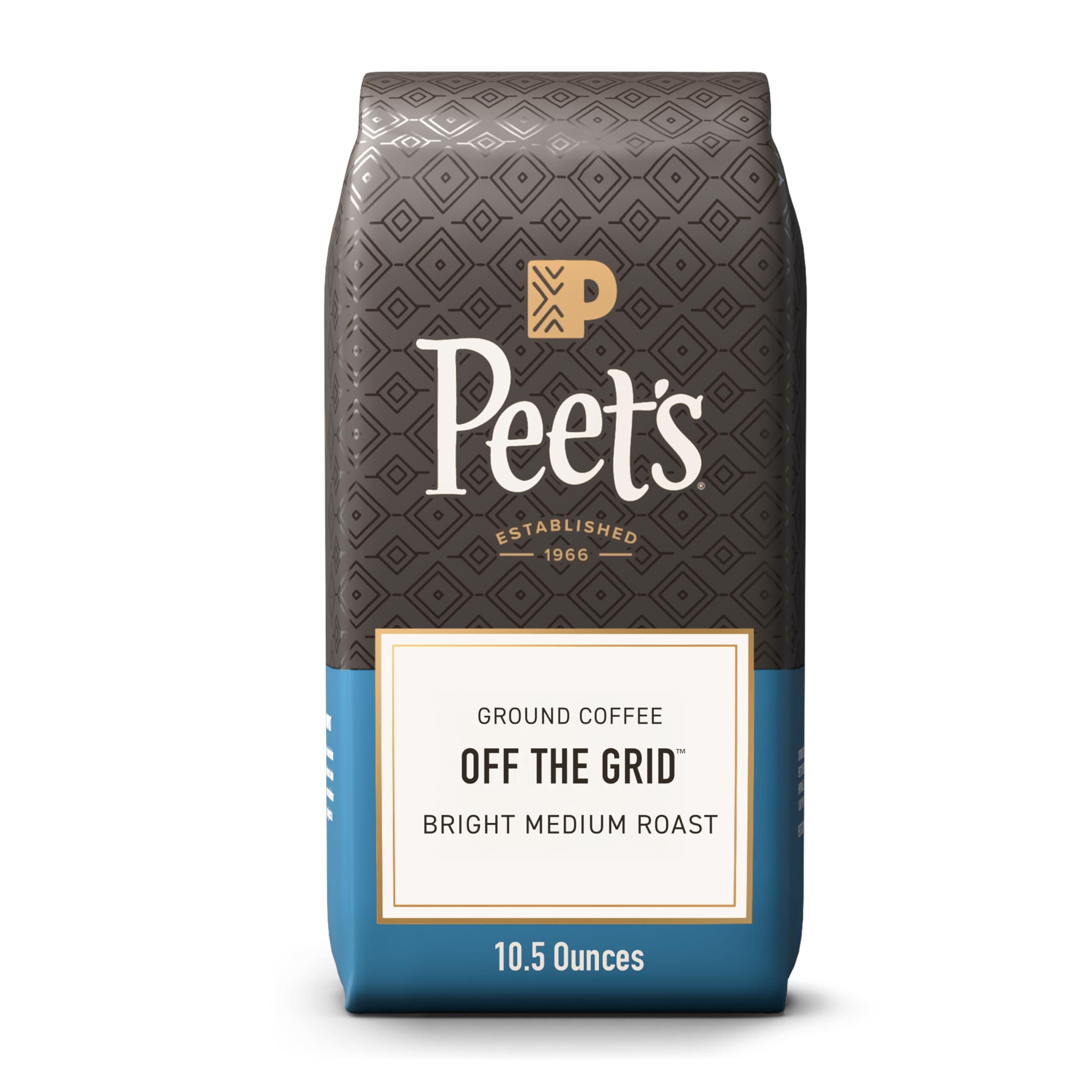 Peet's Coffee, Medium Roast Ground Coffee, 100% Arabica Coffee - Off the Grid Blend 10.5 Ounce Bag