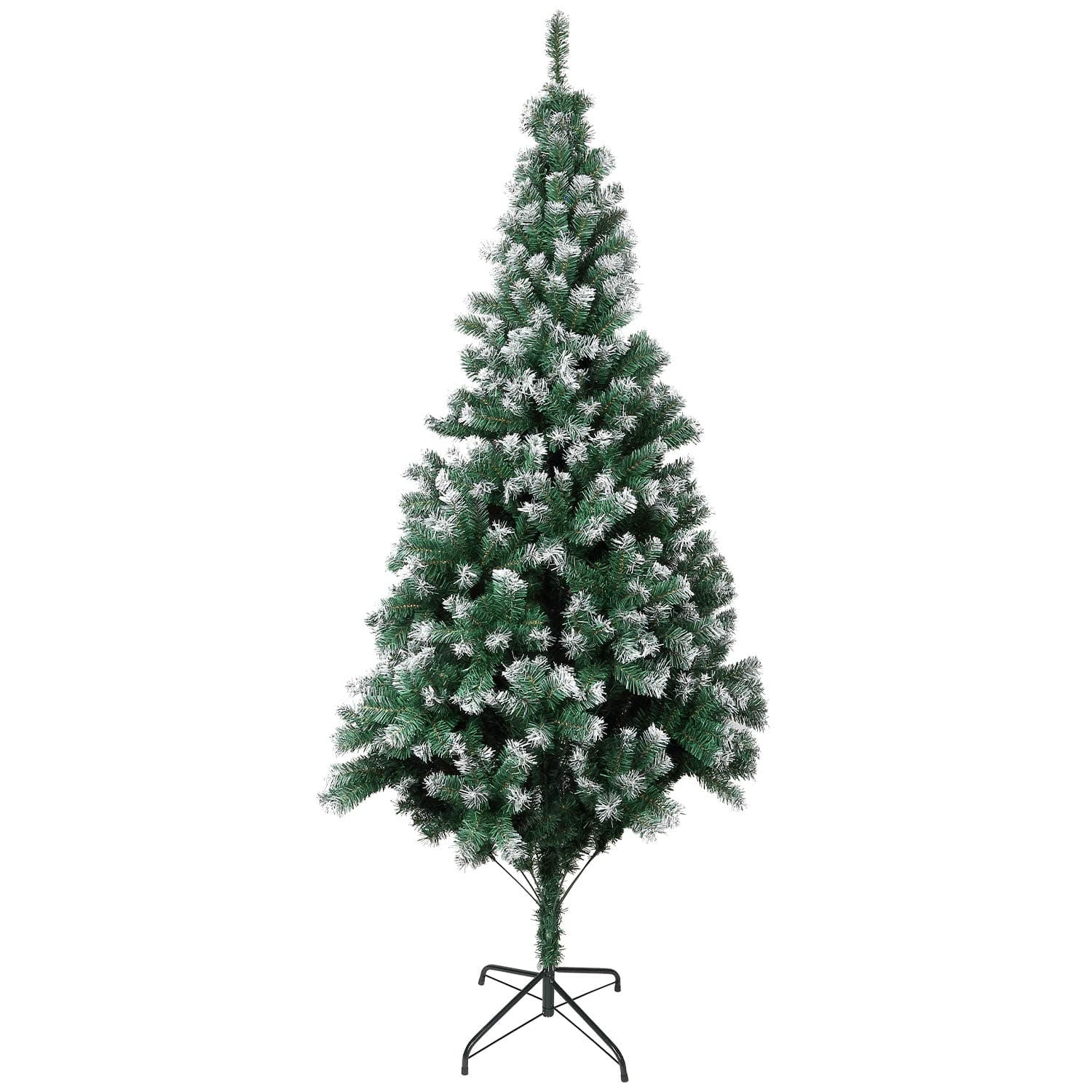 Artificial Christmas Tree Premium 6FT Xmas Snowflakes Pine Tree Holiday Decoration w/Solid Metal Legs Stand, 700 Branch Tips