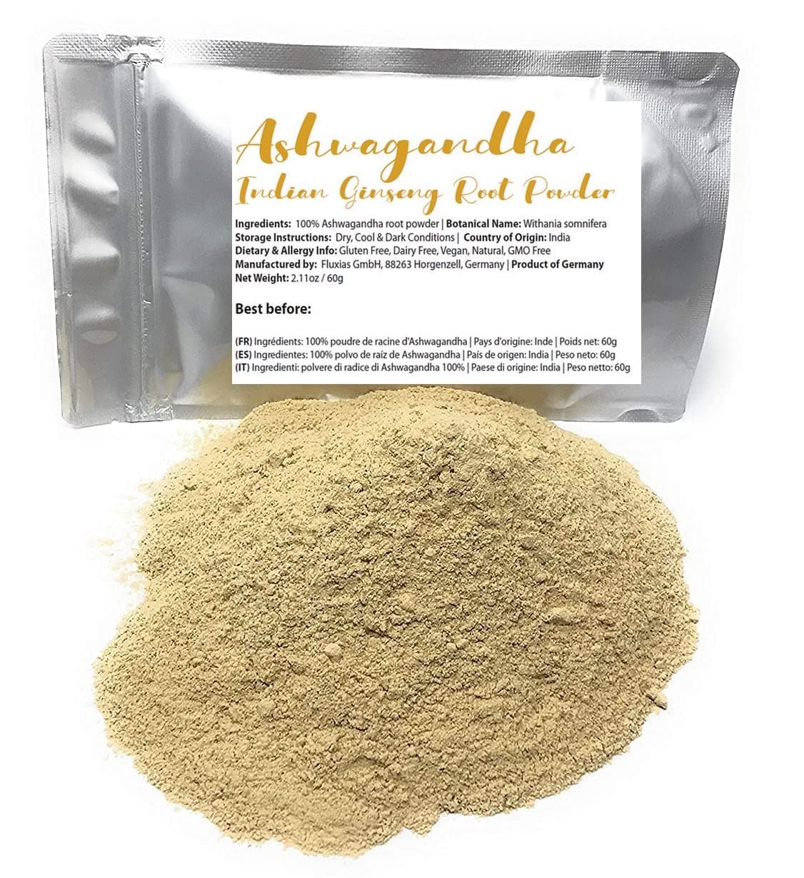Ashwagandha Root Powder - Indian Ginseng Withania Somnifera - 100% raw with no additives | Perfect for Adding as a superfood Booster to Smoothies, Lattes, Oatmeal, hot Cocoa and More