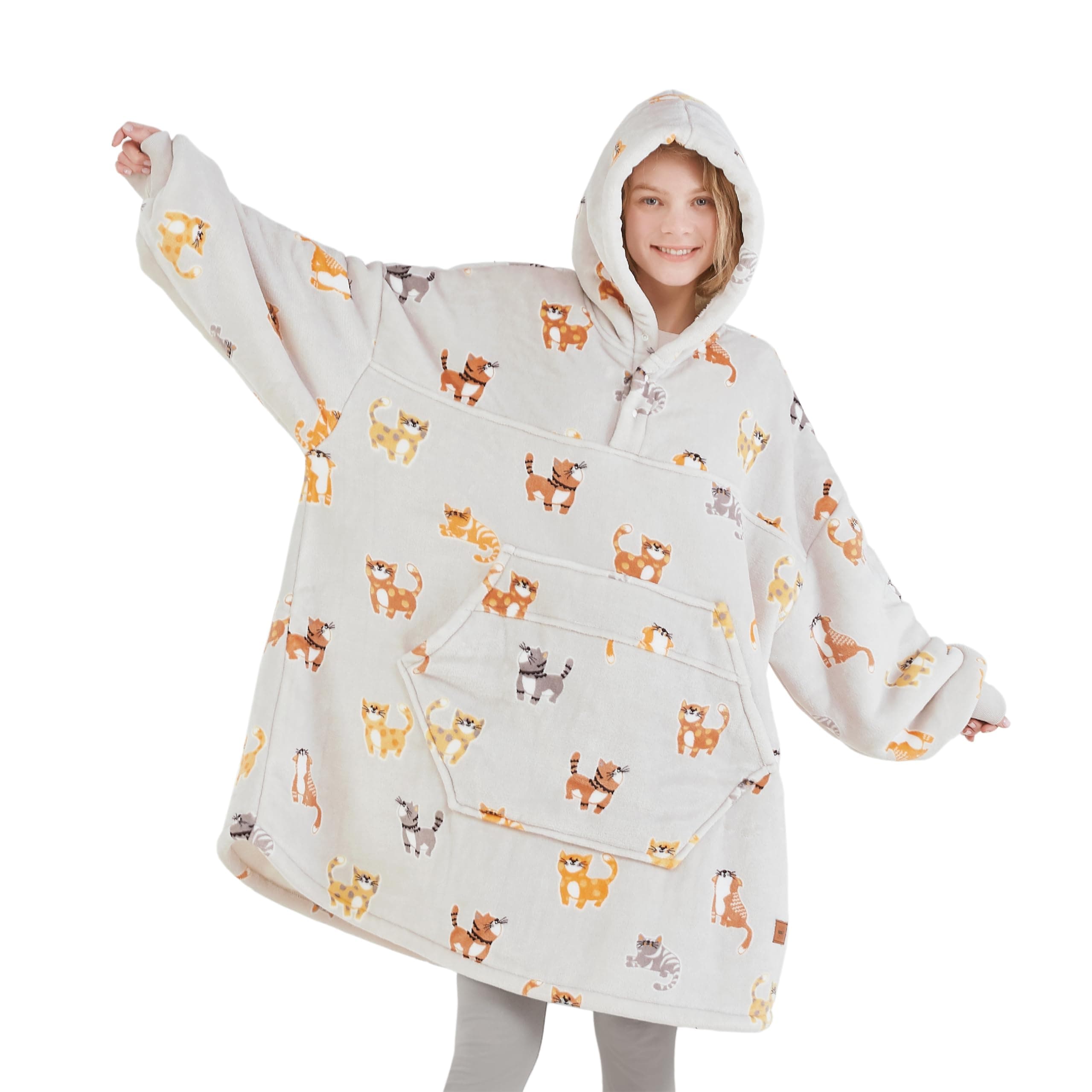 Degrees of Comfort Wearable Blanket Hoodie for Adults Women & Men - Cozy Warm, One Size Fits All