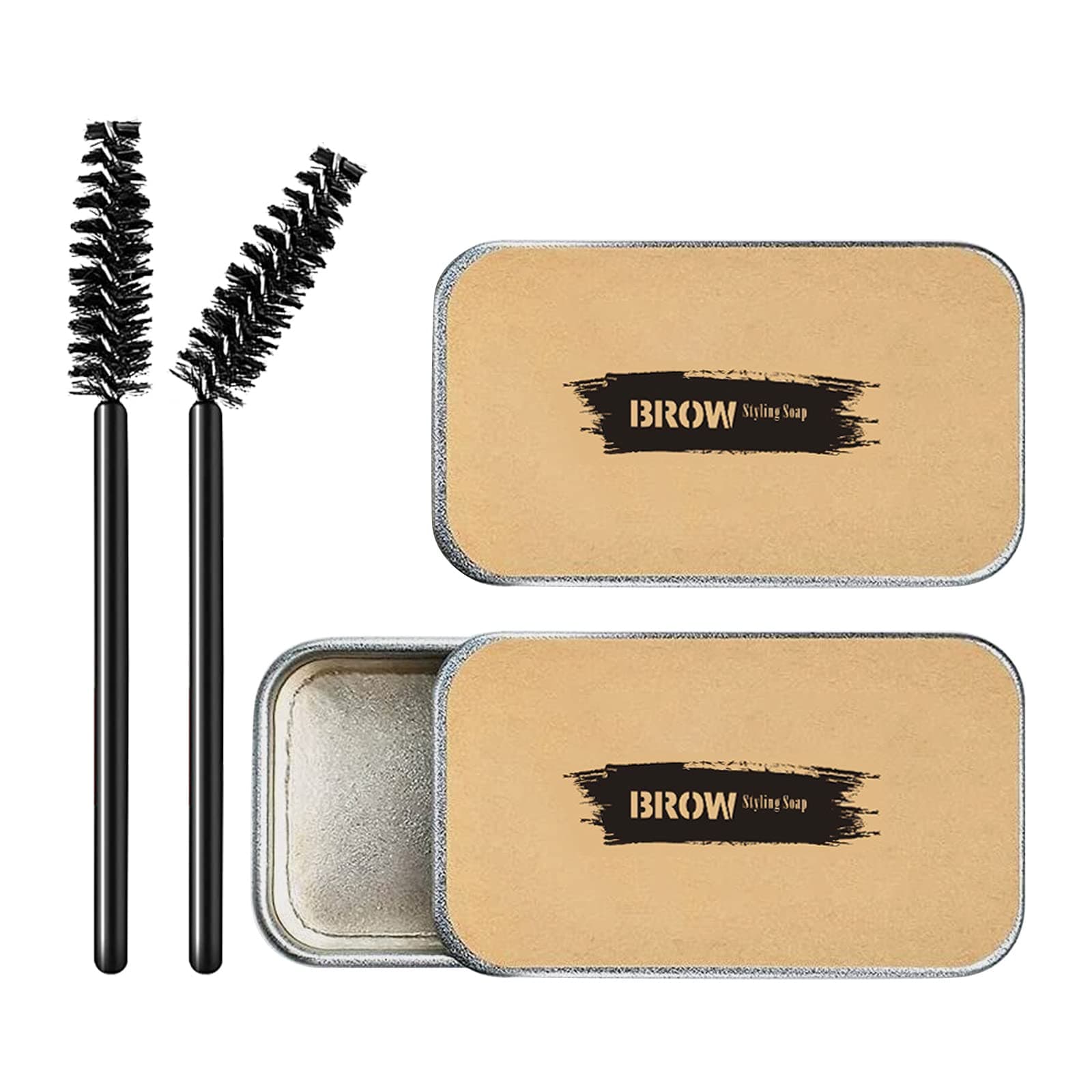 Eyebrow Soap Kit,2Pcs Brows Styling Soap Brows Gel Long Lasting Eyebrow Setting Gel Waterproof Eyebrow Makeup Balm for Fluffy Natural Brows Look…