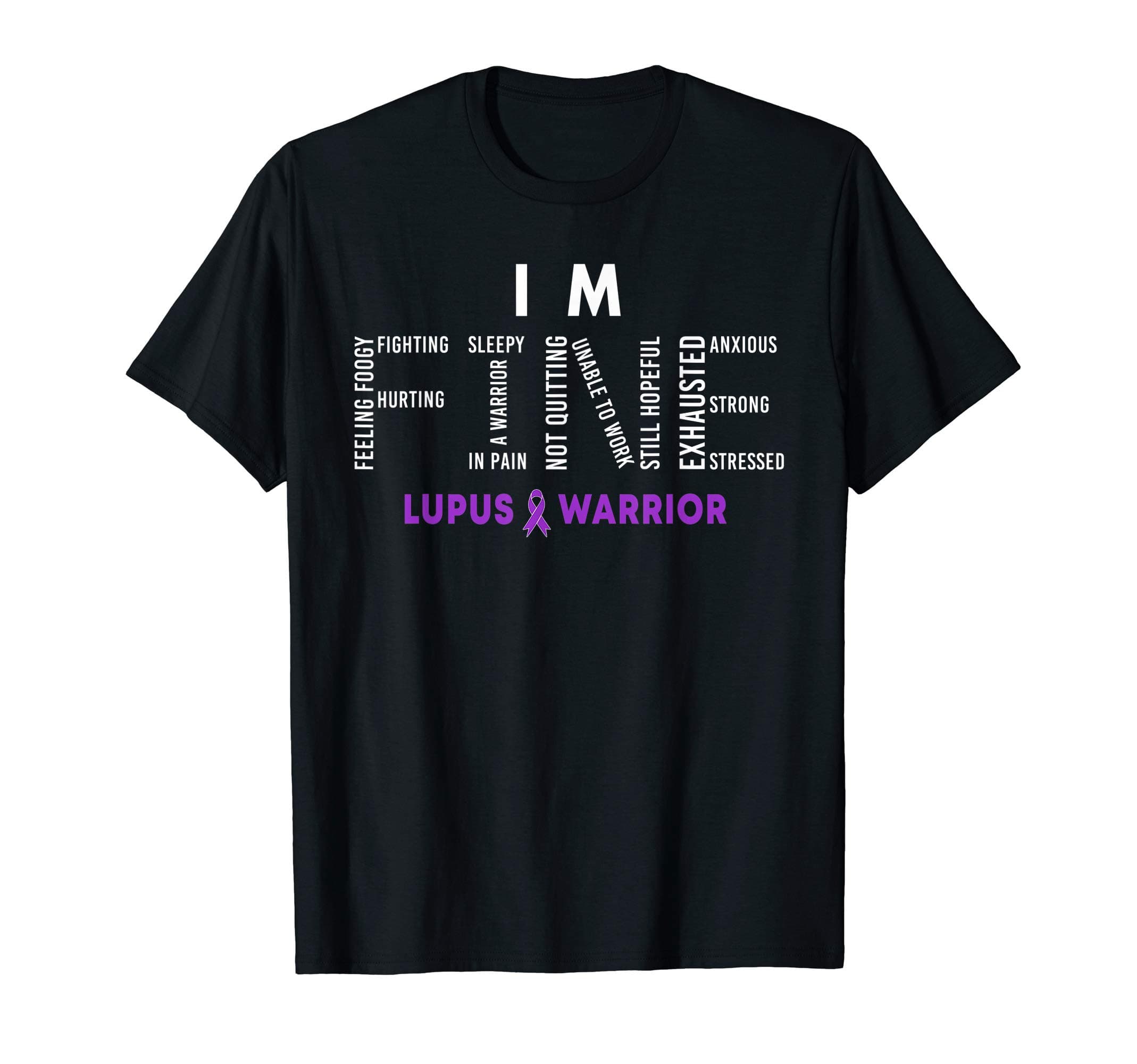 I'm Fine Lupus Warrior Lupus Awareness Month Purple Ribbon T-ShirtOEKO-TEX STANDARD 100