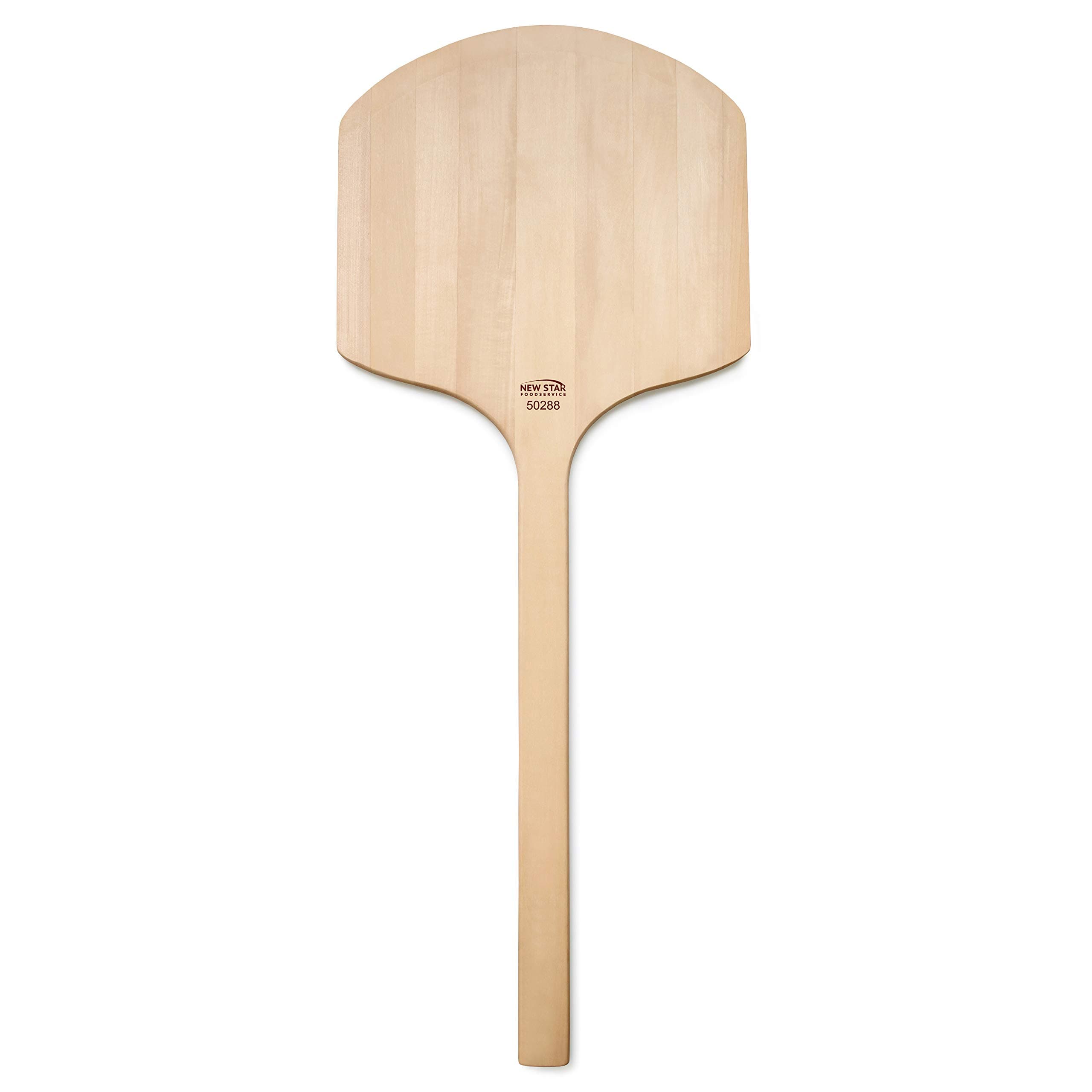 50288 Restaurant-Grade Wooden Pizza Peel, 14" L x 14" W Plate, with 22" L Wooden Handle, 36" Overall Length