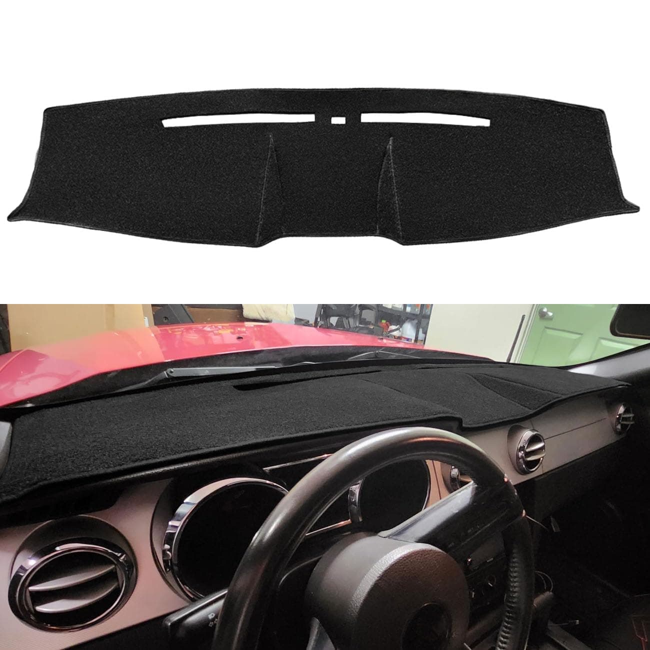 Yiz Dash Cover Dashboard Cover Pad Mat Custom Fit for Ford Mustang 2005 2006 2007 2008 2009 (Black) Y63