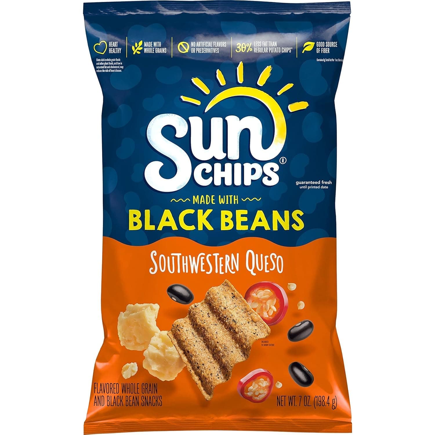 SunChips Made With Black Beans Southwestern Queso, 7 Oz