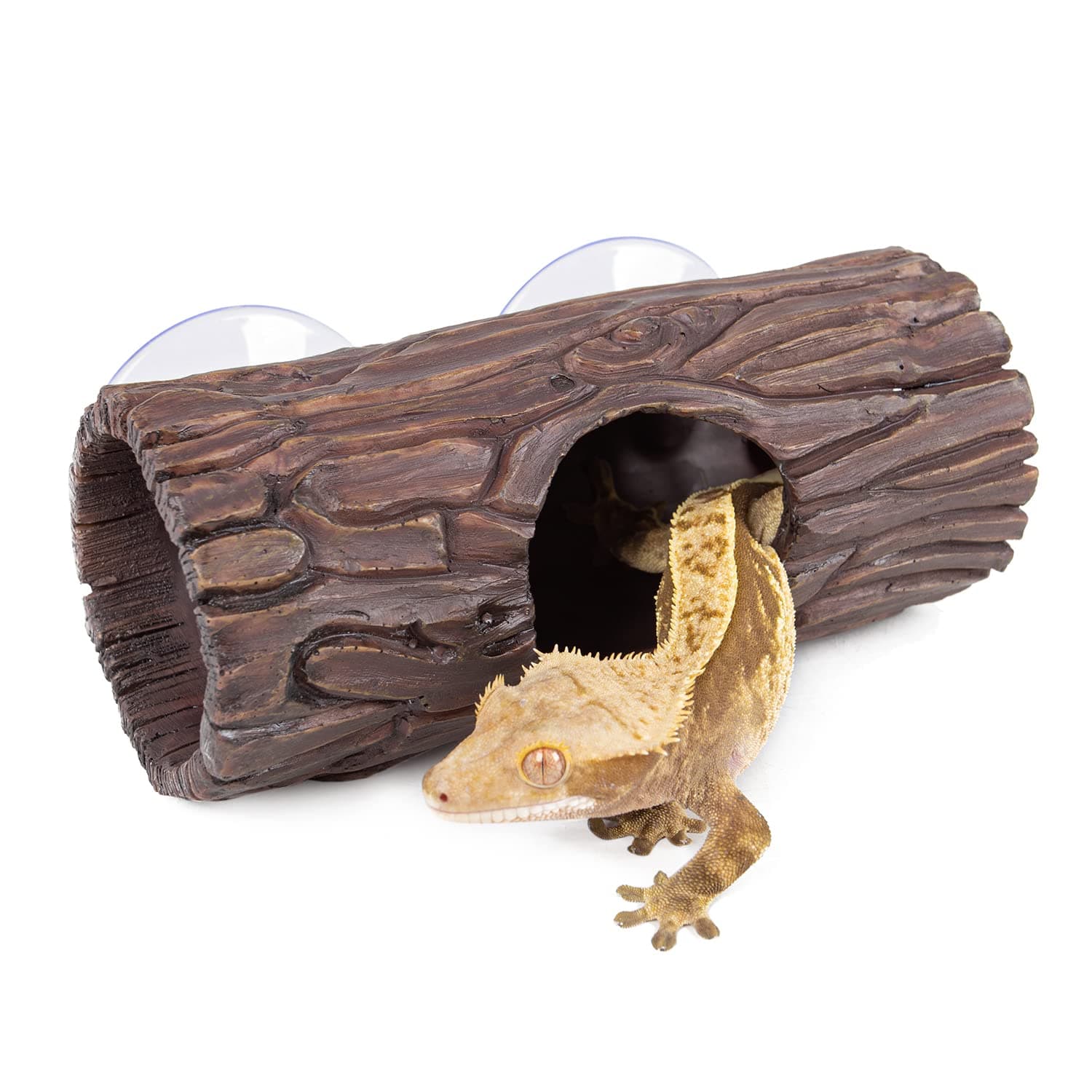 REPTIZOO Reptile Hide Cave Resin Hollow Tree Trunk Hideout