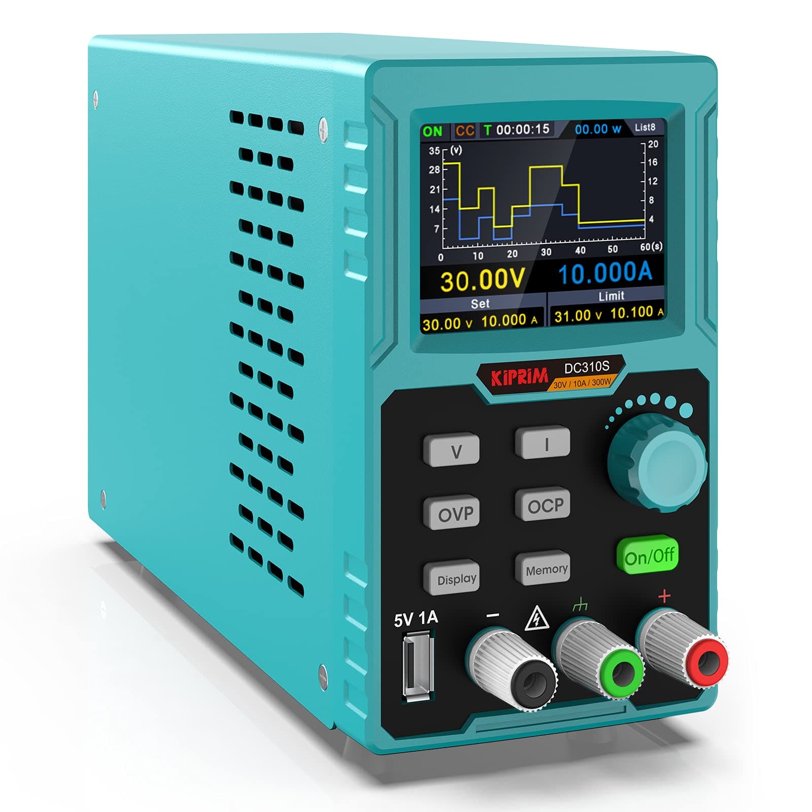 Programmable DC Power Supply (0-30 V 0-10 A) High Precision 4-Digit Multiple Protection with PC Software and USB Charging