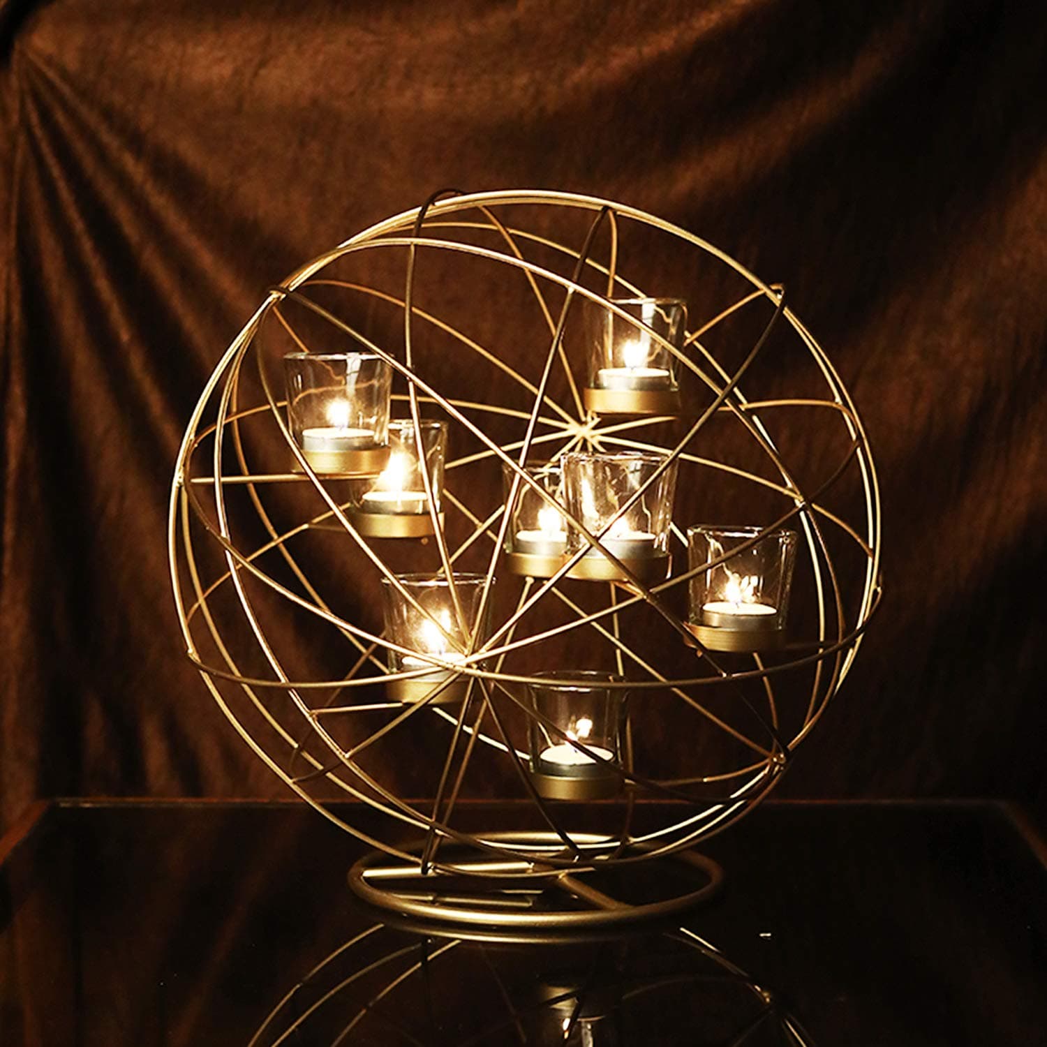 KDH Metal Wire Tangle Golden Innovative Candelabra