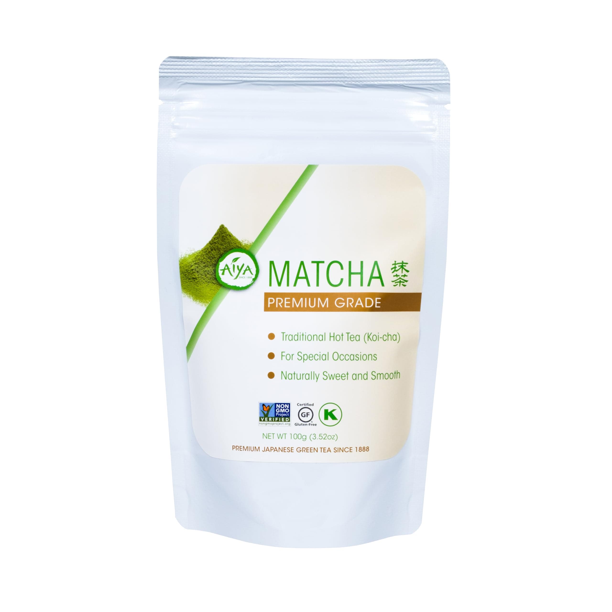 Aiya Authentic Japanese Origin Premium Grade Matcha Green Tea Powder, 100g Bag (3.53 oz.)