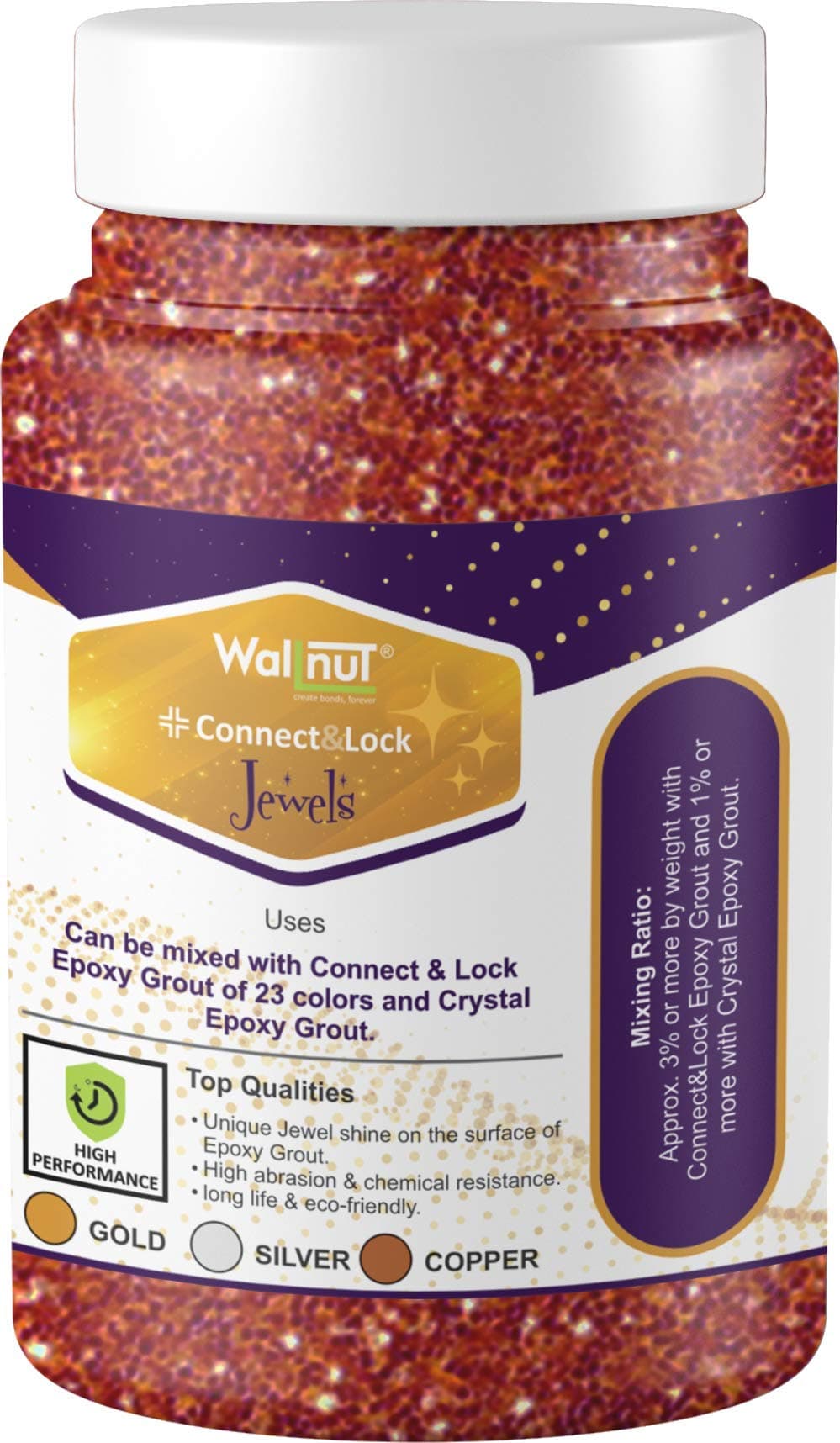 Jewels (Copper) for epoxy grout (100 Grm.) | Glitter for Epoxy Grout| Sparkle for Epoxy Grout | Glitter for tile & stone joint | Sparkle for tile & stone joint