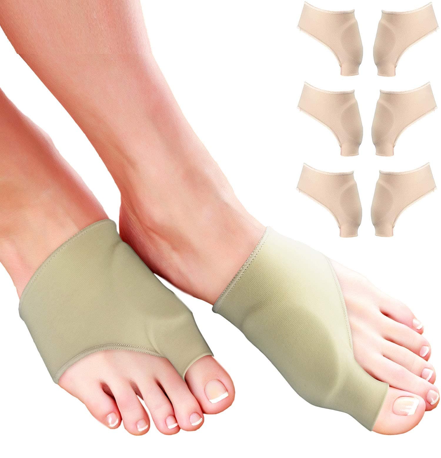 Bunion Pads for Bunion Relief - Comfortable Gel Bunion Cushion Sleeves for Bunion Protection. Hallux Valgus Big Toe Guard & Tailors Bunion Pad. Bunion Corrector for Women or Men Toes & Feet (Large)