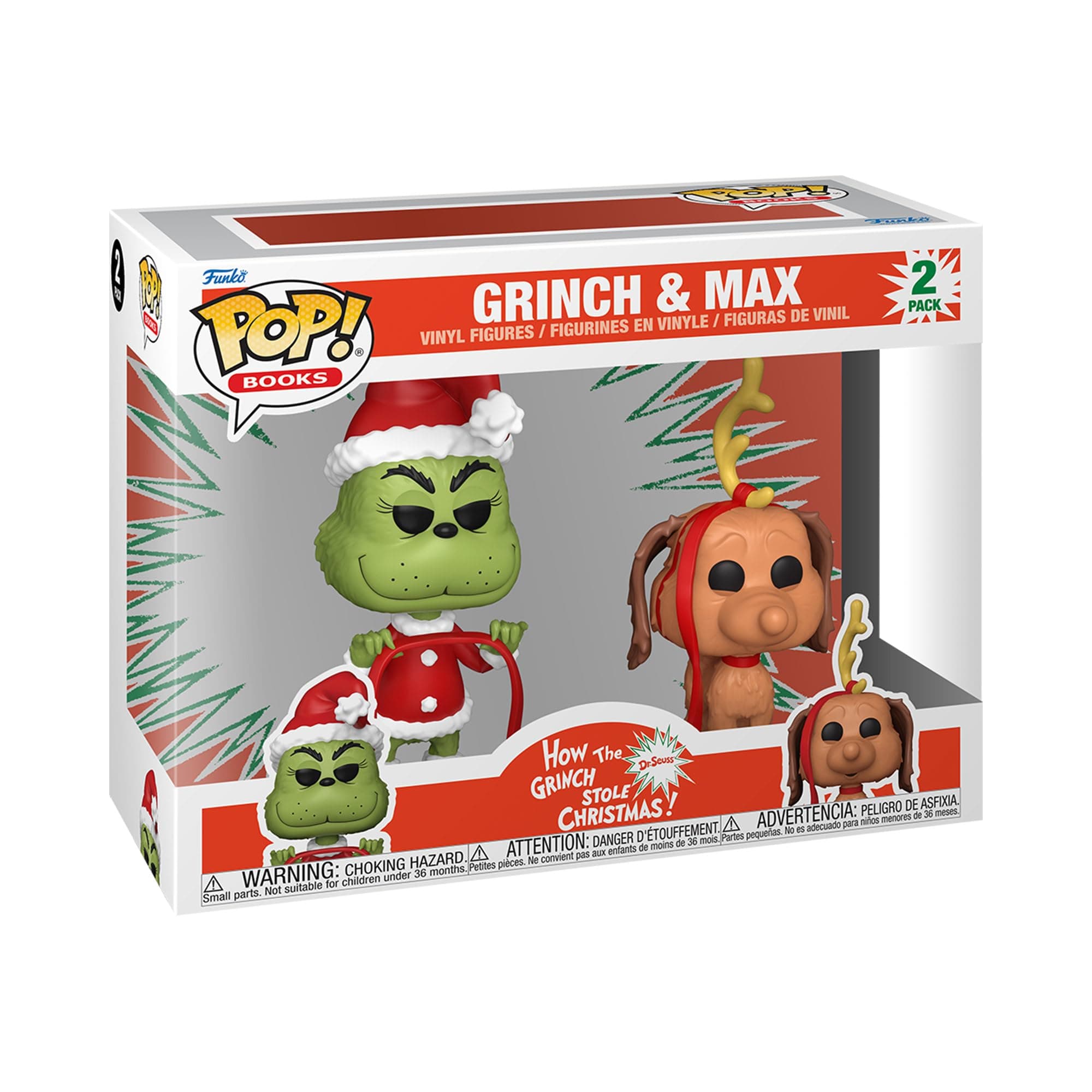 Pop! Books: HTGSC - the Grinch With Max 2PK - How the Grinch Stole Christmas - Collectable Vinyl Figure - Gift Idea - Official Merchandise - Toys for Kids & Adults - Movies Fans