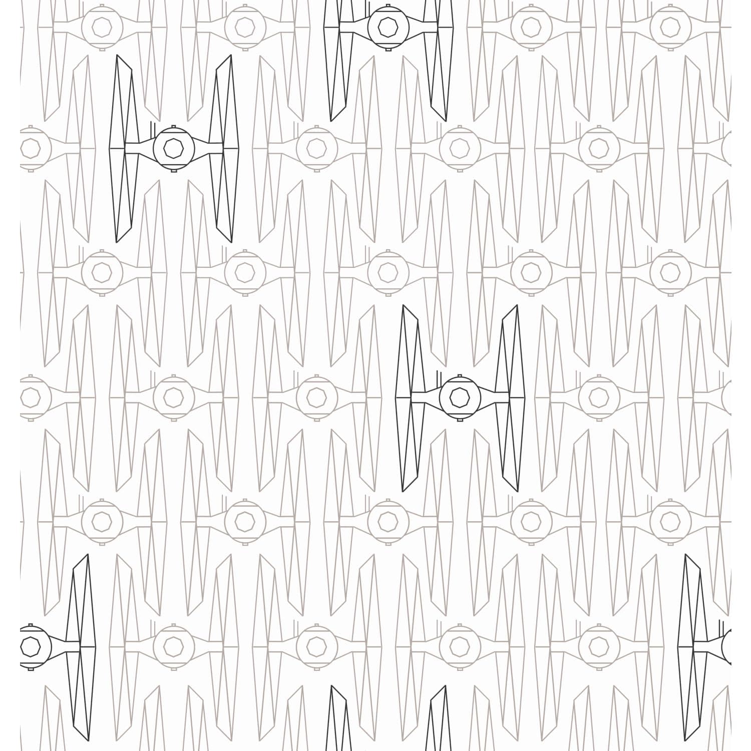 Star Wars Tie Fighter Grey Peel & Stick Wallpaper by RoomMates, RMK11783RL
