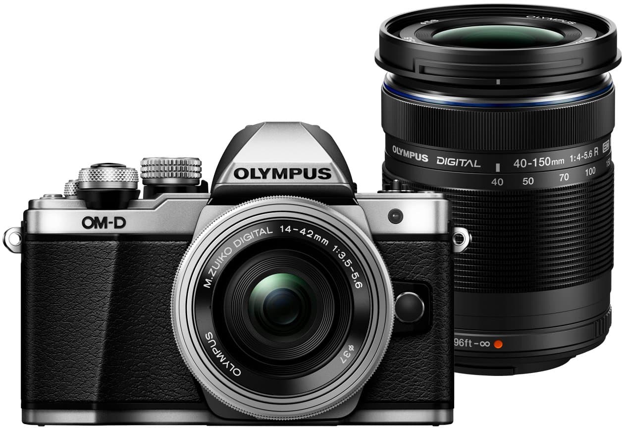 OLYMPUSOM-D E-M10 Mark II Kit, Micro Four Thirds System Camera (16 Megapixel, 5-Axis Image Stabilisation, Electronic Viewfinder) + M.Zuiko 14-42 mm EZ Zoom Lens + M.Zuiko 40-150 mm Tele zoom, Silver