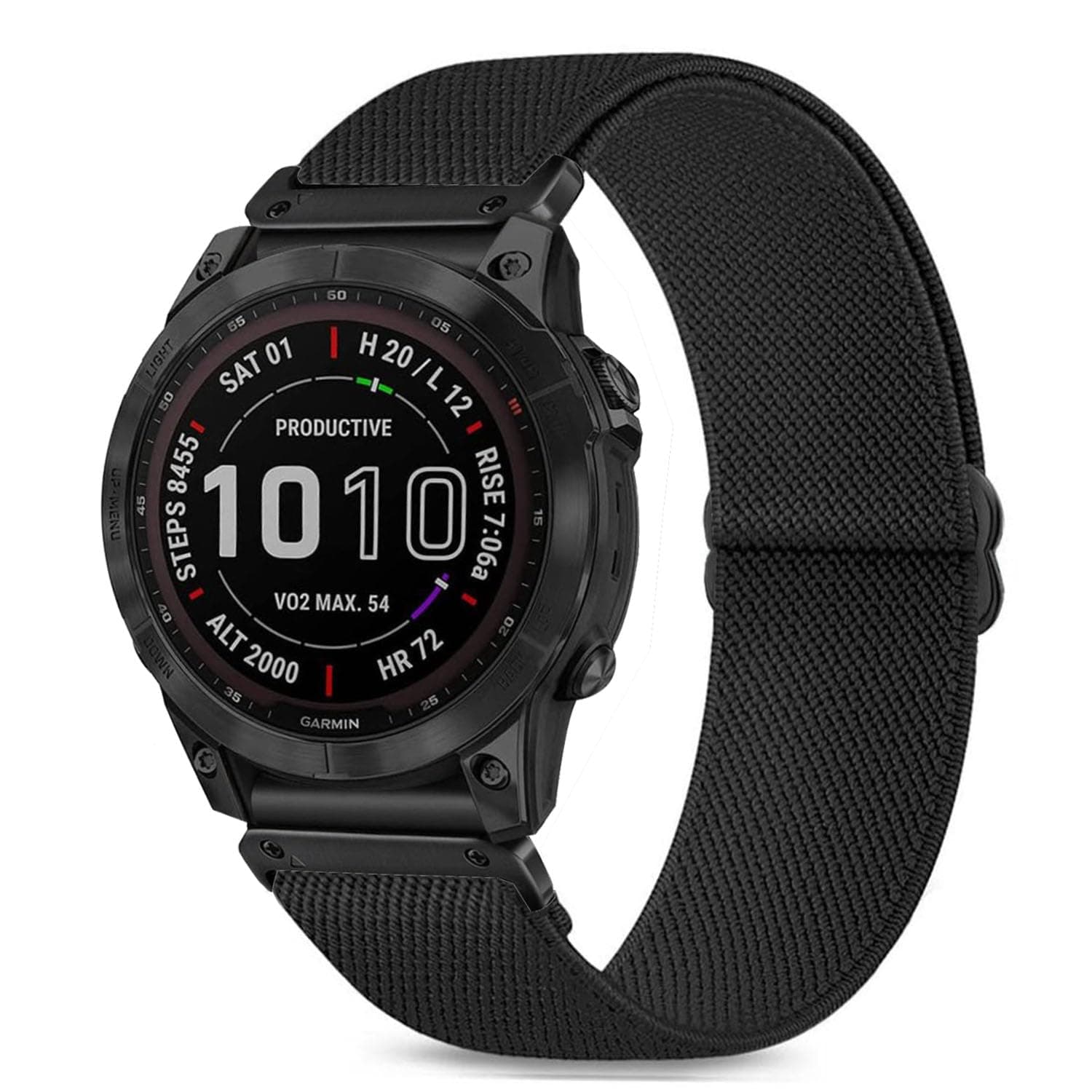 CUNUJIXStretchy Watch Bands Compatible with Garmin Fenix 7S / Fenix 6S / Fenix 5S / epix Pro 42mm, Quick Fit 20mm Nylon Elastic Fabric Strap for Garmin Approach S70 42mm