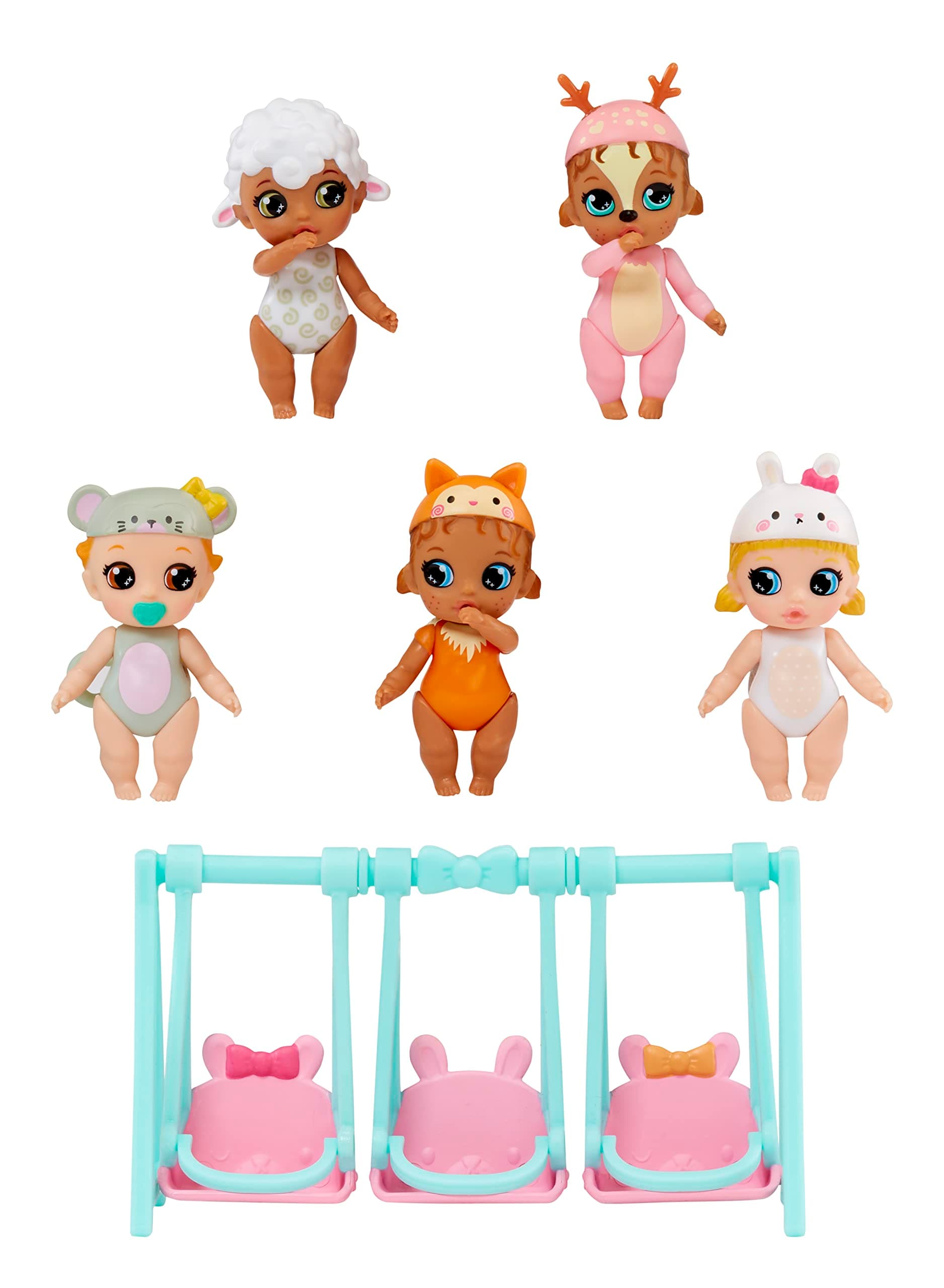 Surprise Mini Babies Woodland-Themed Bundle - Value Playset with 5 Collectible Mini Baby Dolls, for Kids Ages 3 and Up