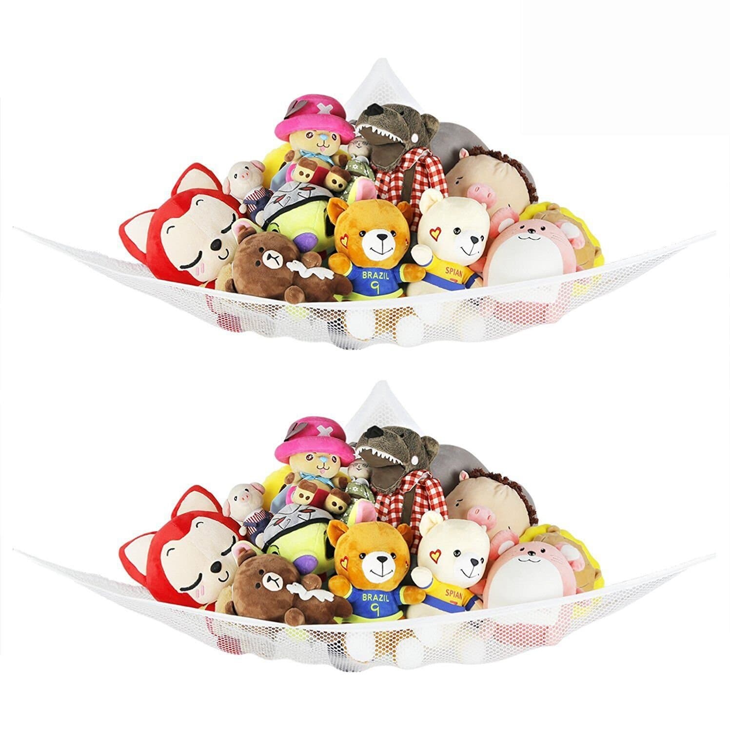 Titao Toy Hammock For Stuffed Animals And Toy Organizer Storage Net Is Durable, Easy To Install, Large, 2 Piece