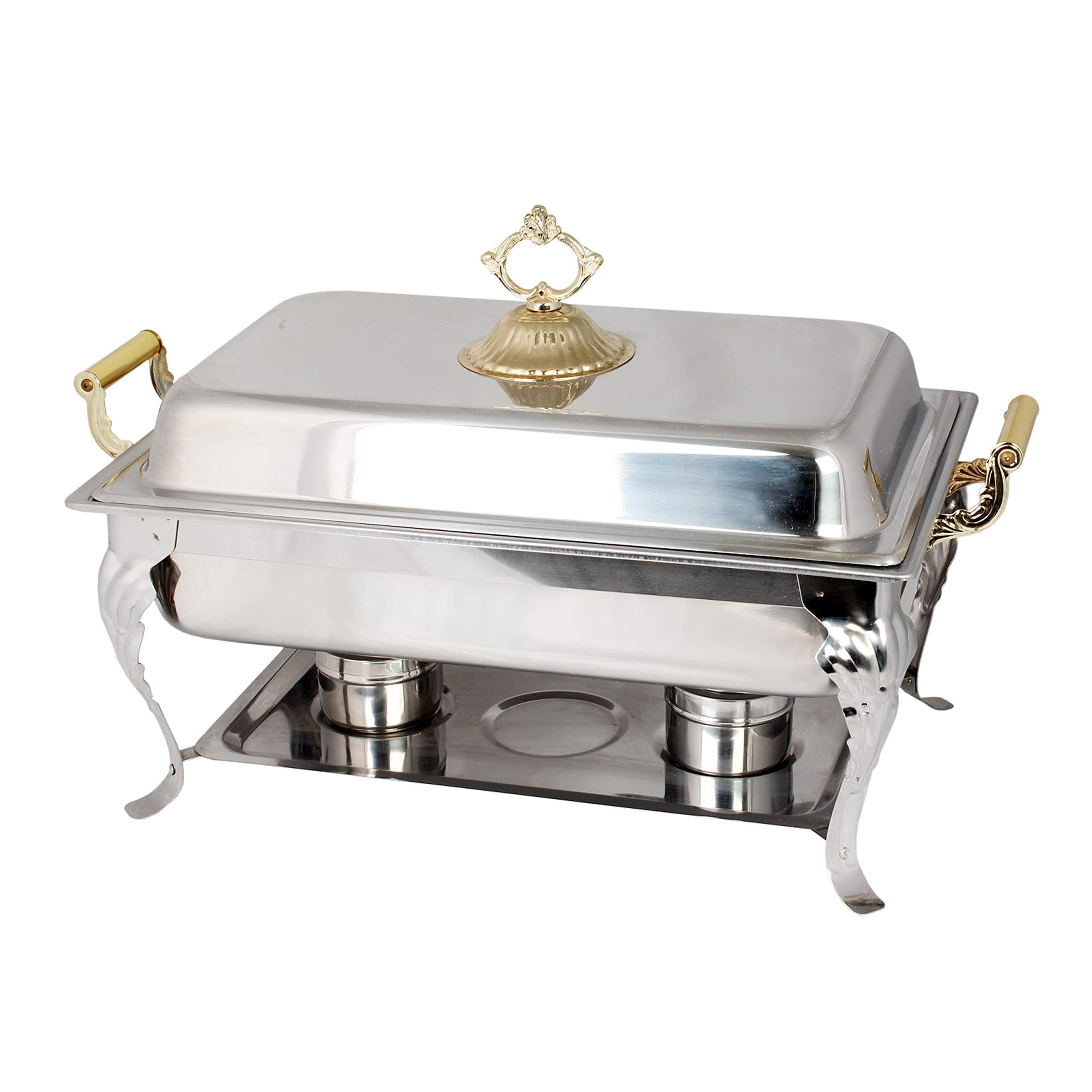 Capacity 8-Quart Chafer with Brass Plated Handle, Full Size