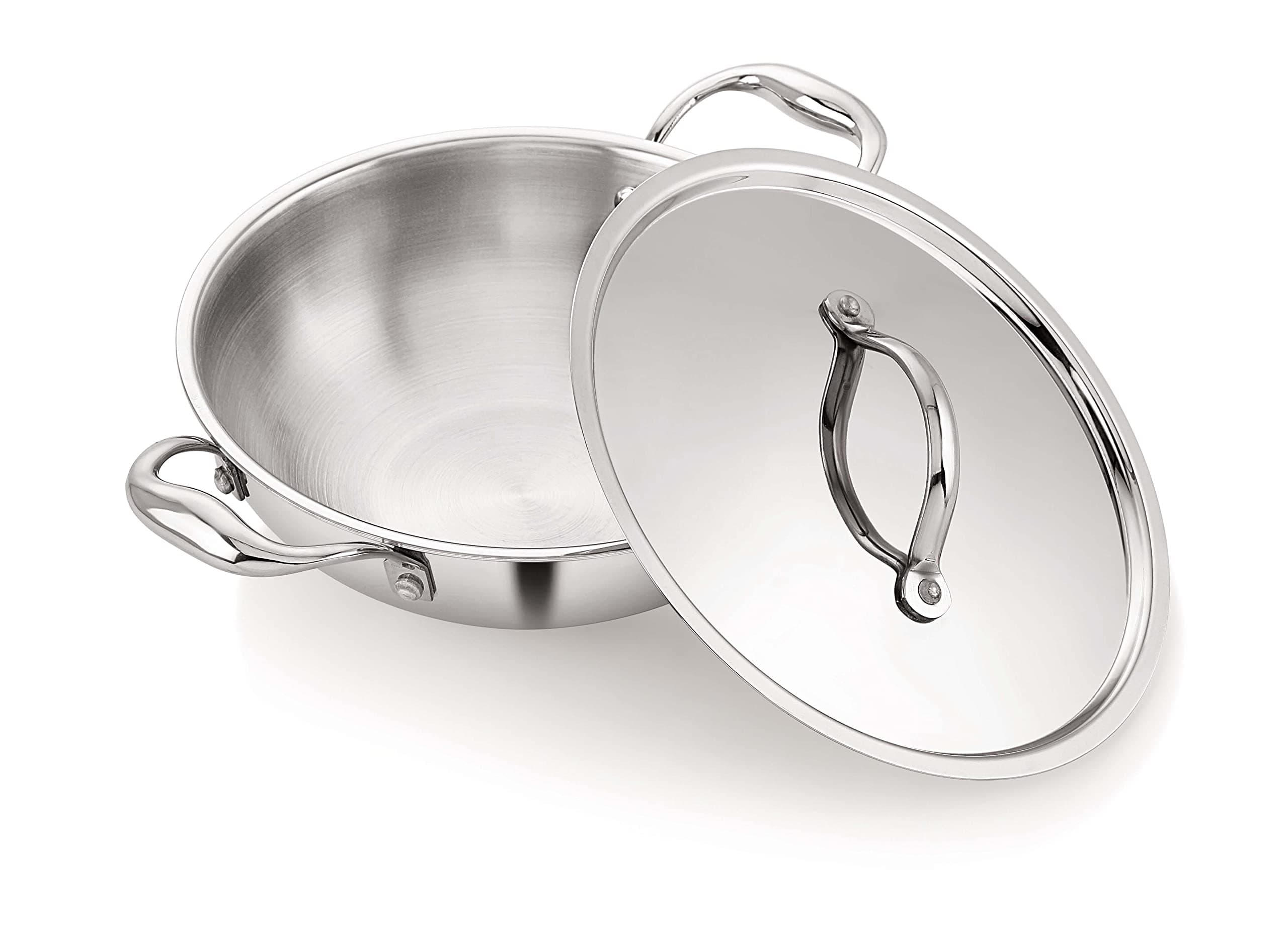 Nosh by Neelam Triply Kadai with Lid 26Cm, 3.7 Liters