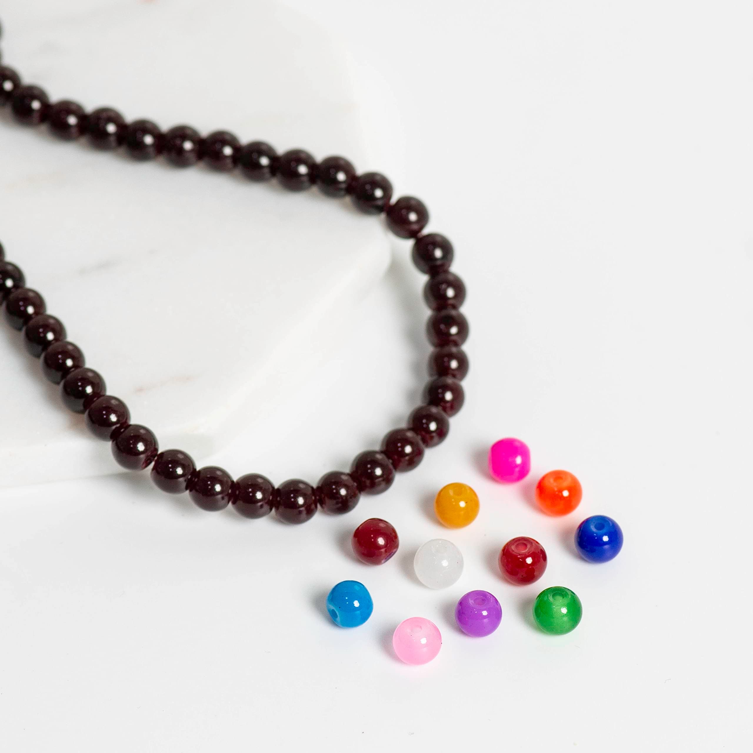 SATRA TRADERS (12 String) Multie Colour Glass Beads for Craft Jewellery Embroidery Making (6MM (Each Colour 1 Line))