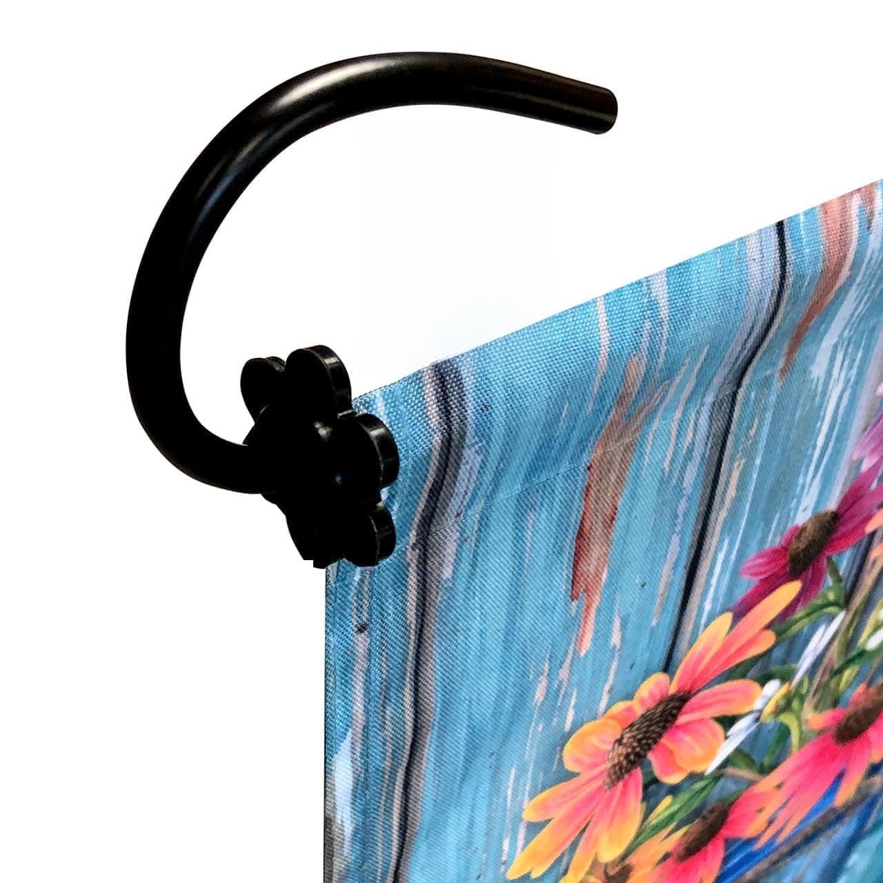 3-Pack of Rubber Stoppers for Garden Flag Poles Floral Design