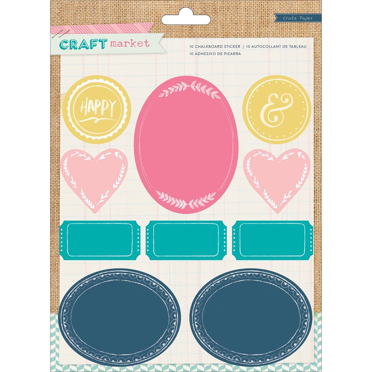 Crate Paper 683659 Market Colored Chalkboard Stickers
