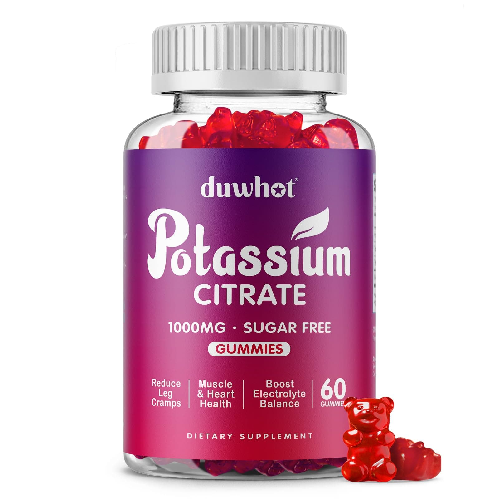 - Potassium Citrate 1000mg Gummies, Potassium Supplement for Adults Women & Men, Support Leg Cramps & Muscle Health, 60 Chewables
