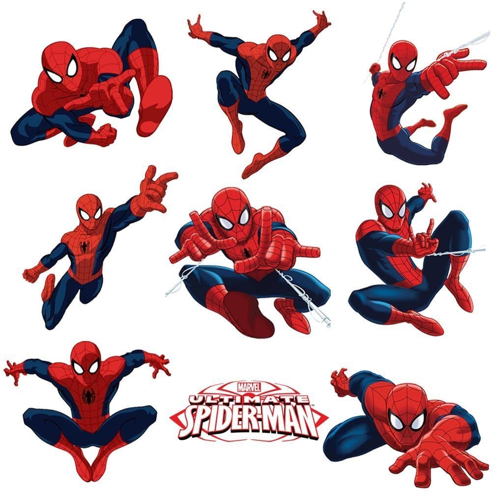 Marvel Spiderman Sticker Pack for Kids Room Wall Decor | Peel and Stick Wall Decal for Ultimate Spider-man Party Decoration by Dekosh