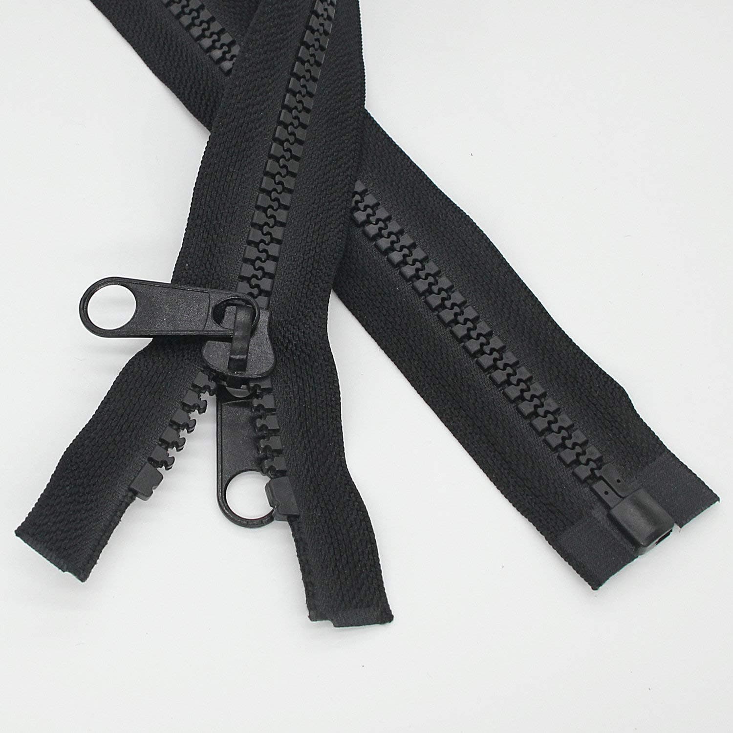 – Leekayer 1PCS #10 72 Inch Heavy Duty Zippers for Sewing Separating Large Plastic Zippers Black Tape with Double Pull Tab Slider, Sleeping Bag, Boat, Canvas, Cover, Trampoline, Dog Bed,Tent (72" 1pcs)