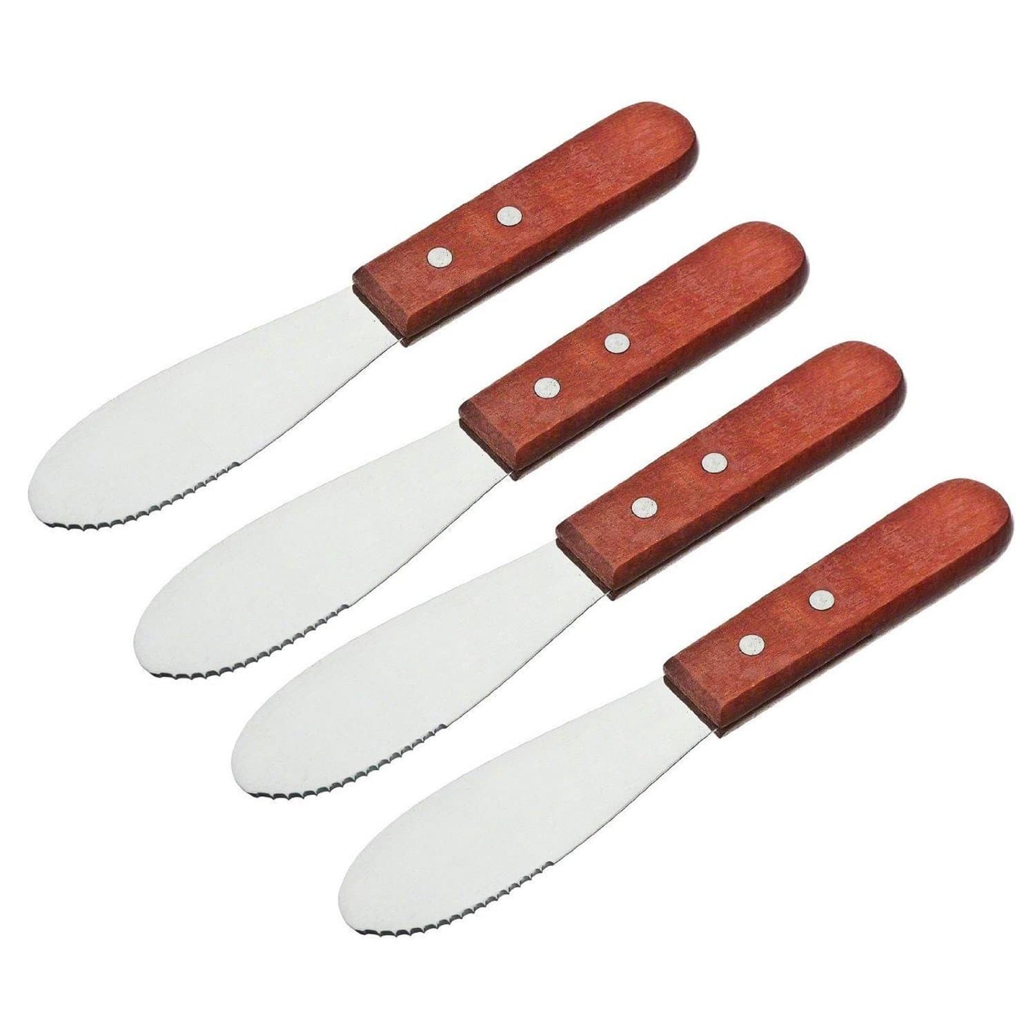 Wide H Stainless Steel Sandwich and Butter Spreader Set of 4