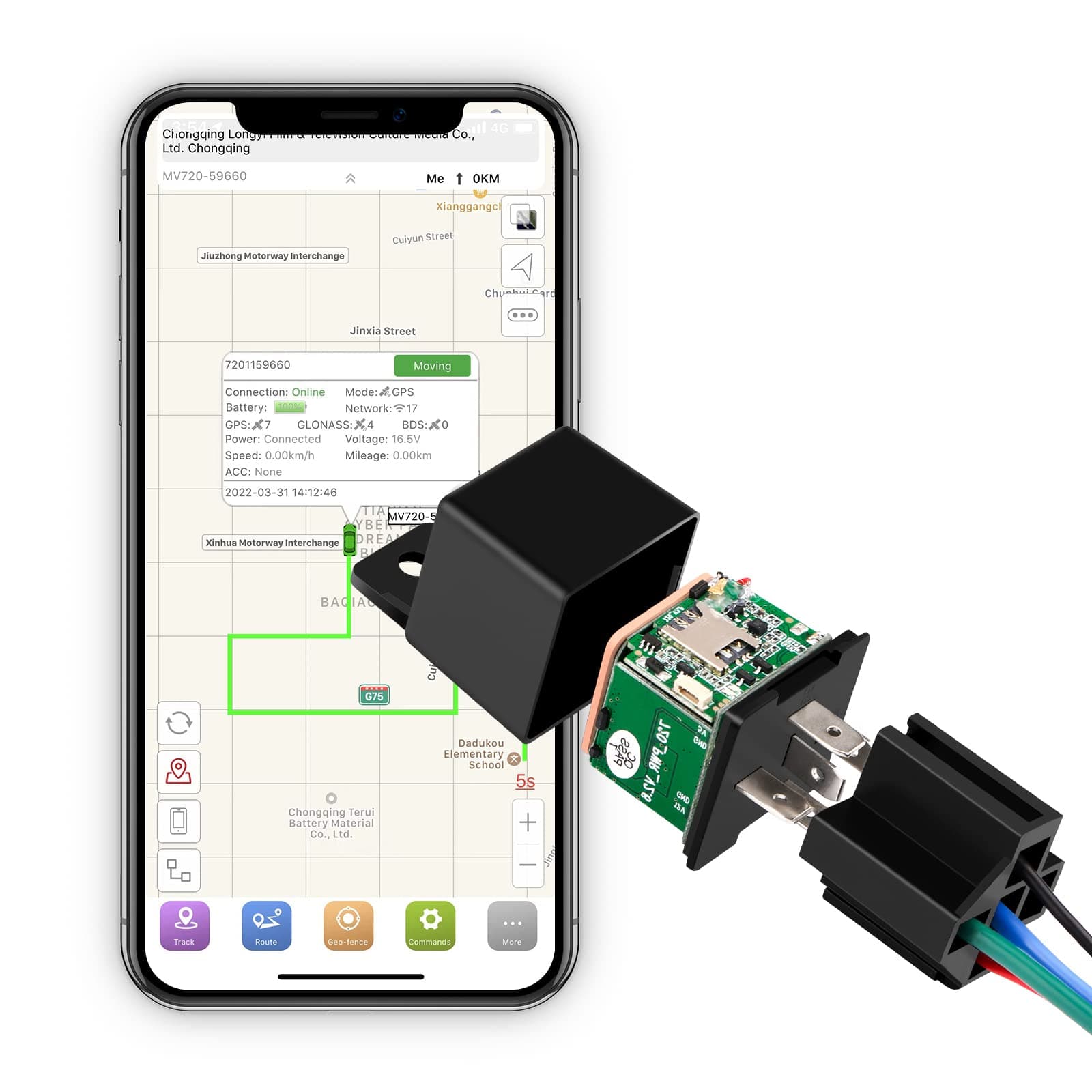 Real Time Vehicle Tracker Device, Autopmall Mini MV720 Relay Tracker for Van, Motorcycle, Caravan, Motorhome, Tractor, Coach, Bike & Car, 9-90V,Including SIM