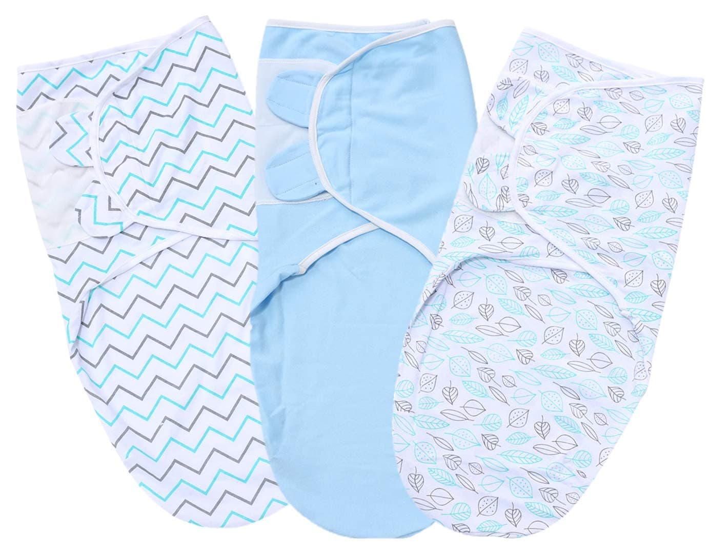 Newborn Baby swaddle wrap blanket pack of 3, 100% soft organic cotton muslin sleeping bag for babies 0-3 months-Baby Shower Gift for Receiving Newborn Infant with Unisex blue Colour for Boys and Girls