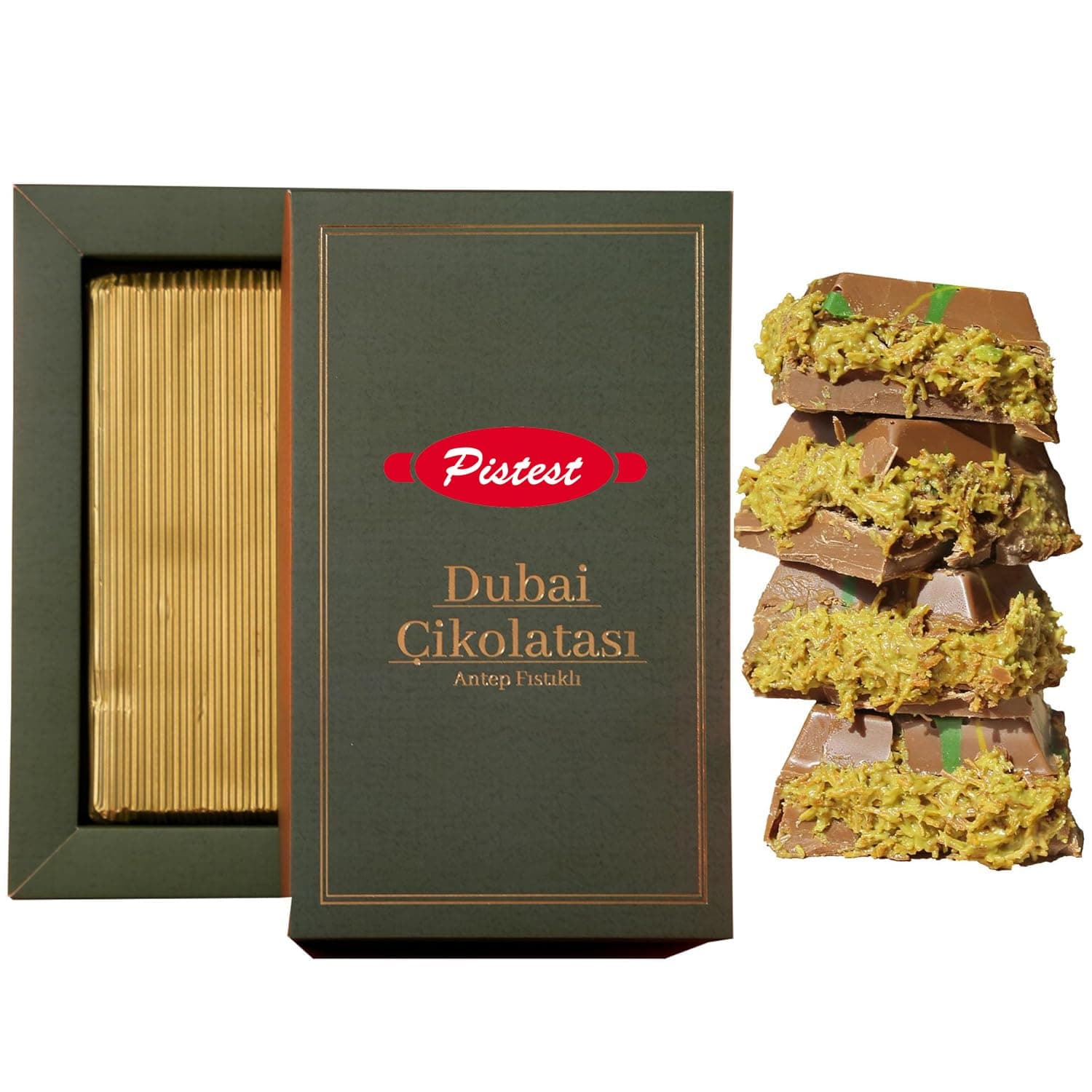 Dubai Chocolate Bar | 7 oz / 200g | Rich Milk Kunafa Pistachio Butter Chocolate – Gourmet Sweet Treat – Premium Candy Gift Box – Perfect for Birthdays, Holidays, Special Occasions