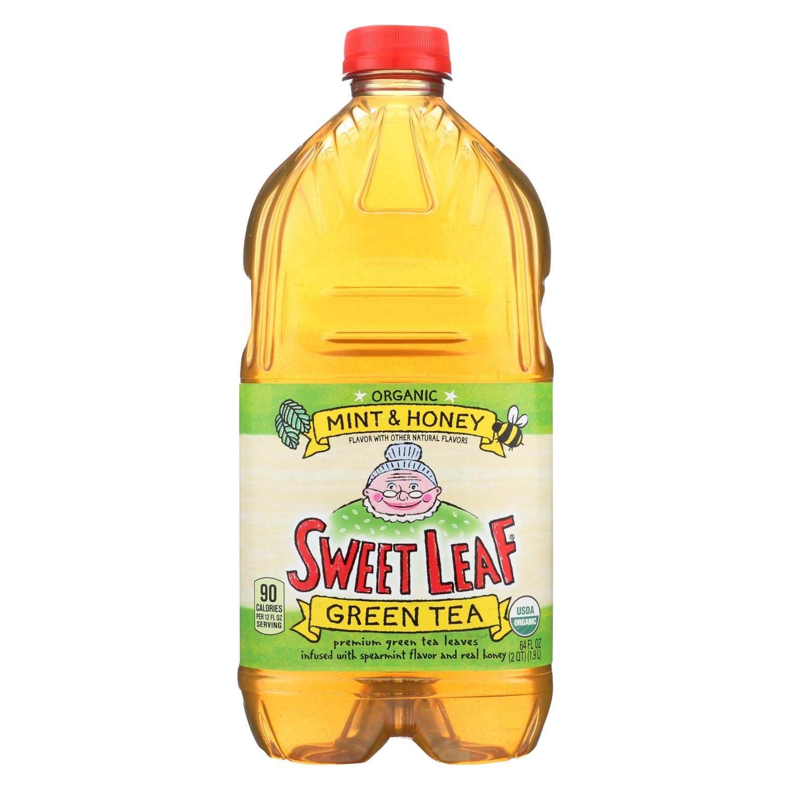 Sweet Leaf Tea, Mint & Honey Green Tea, 64-Ounce Bottles (Pack of 8)