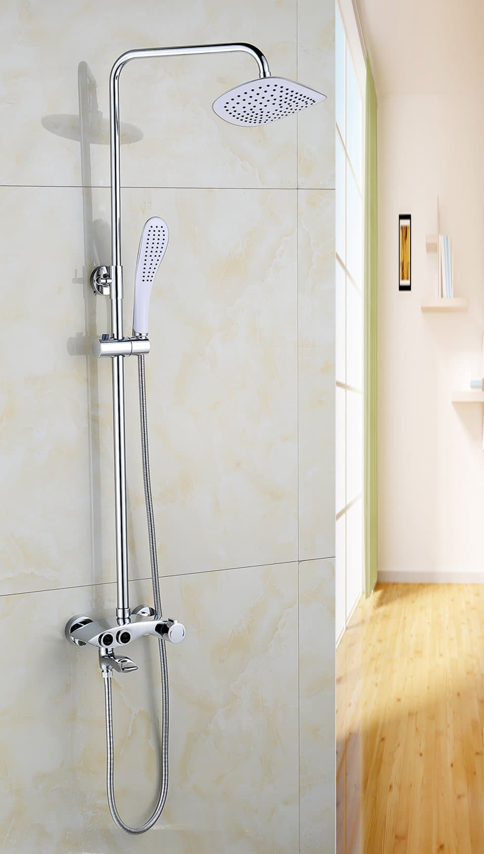 Copper shower shower set airbrush senior key adjustable shower faucet bathroom