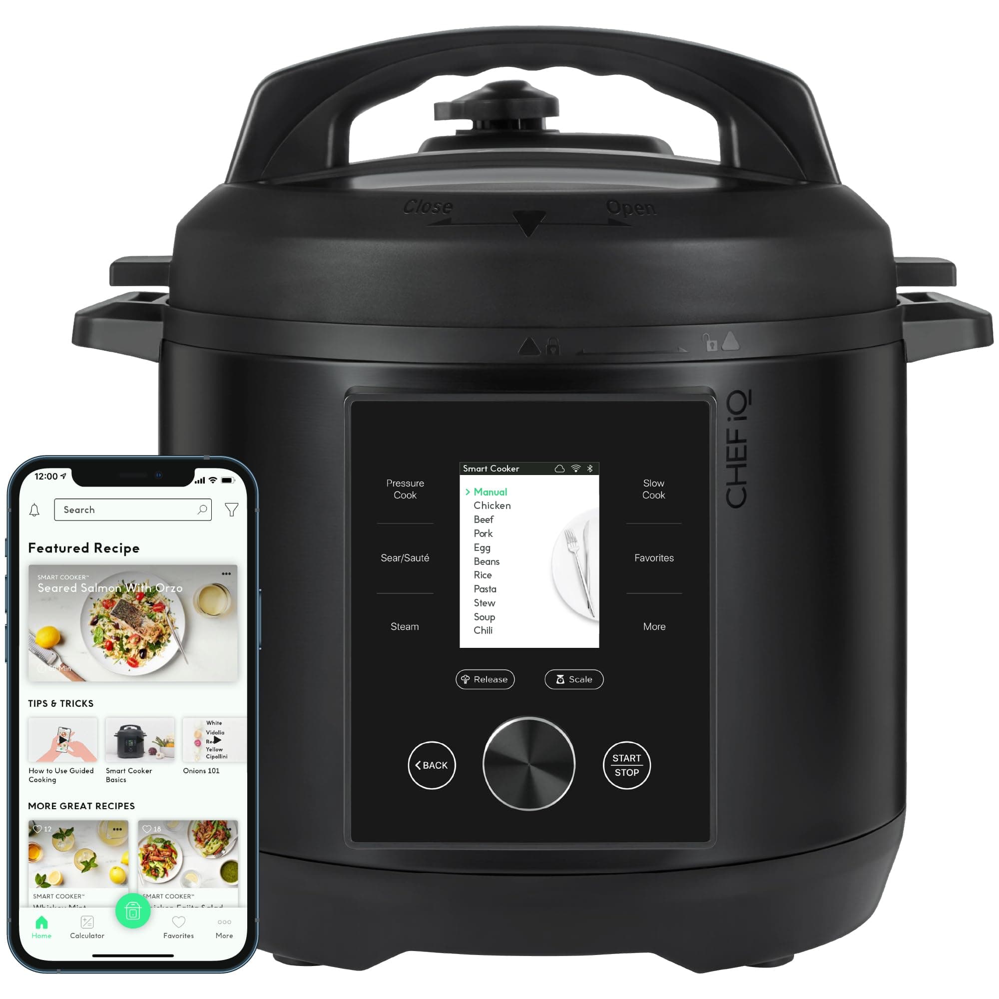 Smart Pressure Cooker with WiFi and Built-in Scale - Easy-to-Use 10-in-1 Multicooker with 500+ Guided Recipes - Rice Cooker, Slow Cooker, Instant Meals for Foodies - 6 Quart - Family Size