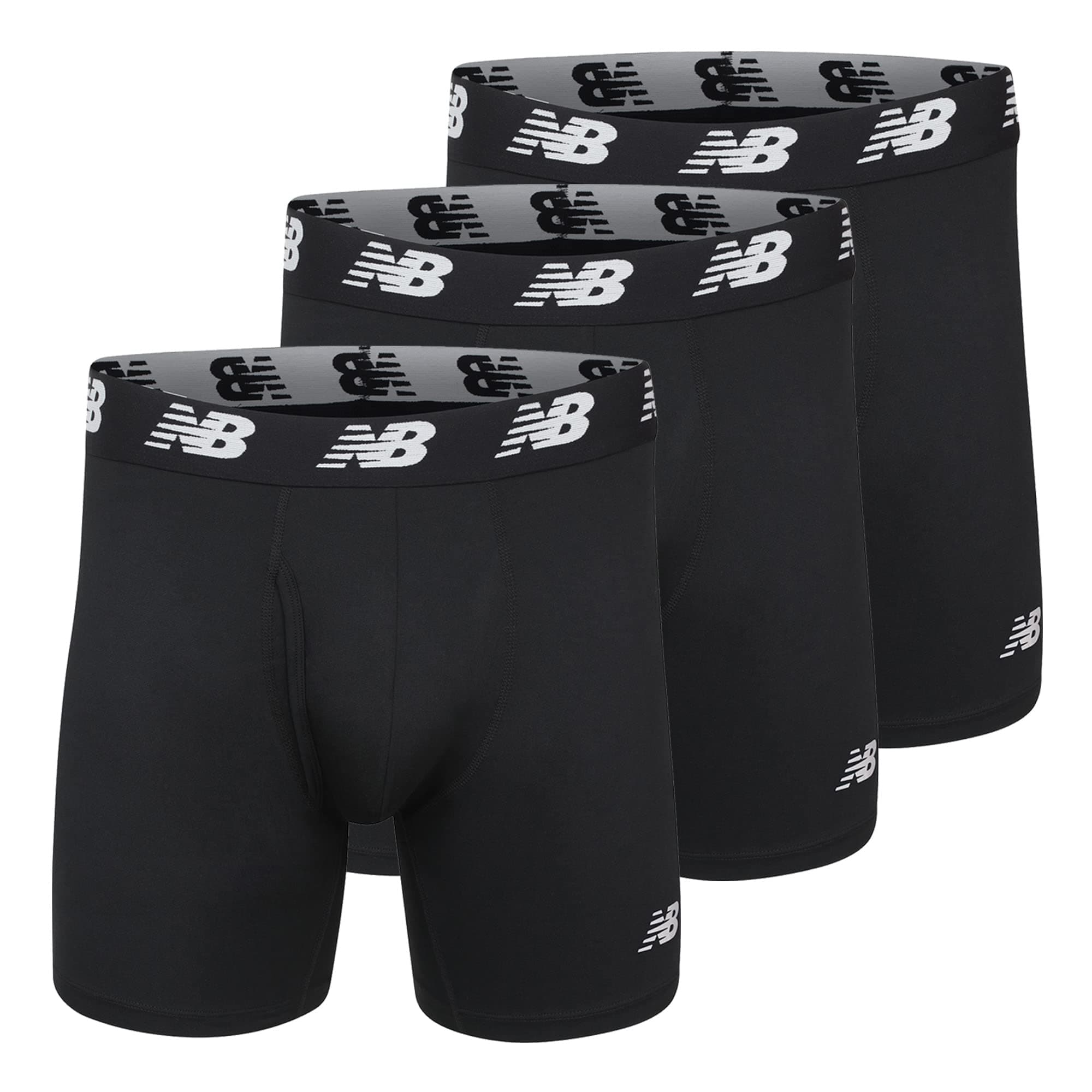 New Balance Men's 6" Fly Front Open Front Boxer Brief 3-Pack