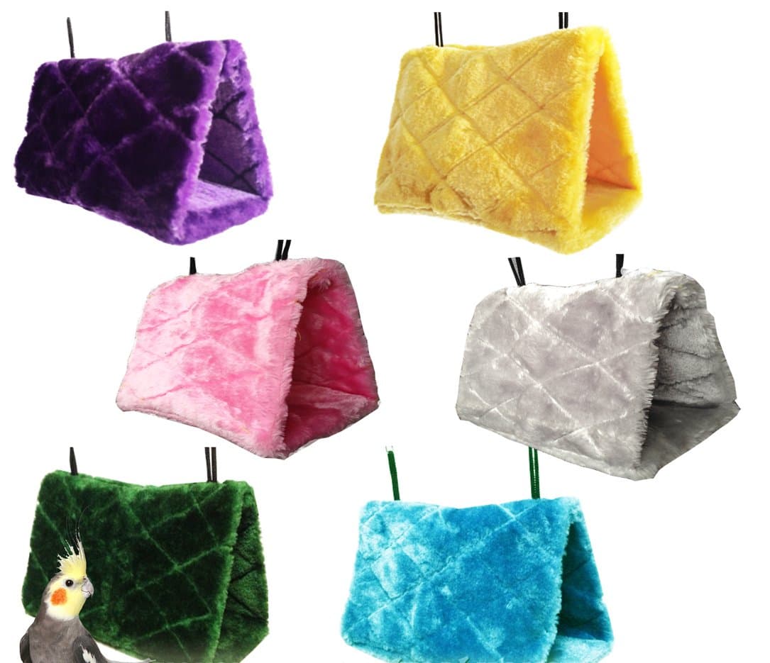 Parrot Hammock Happy Hut Hideaway Fluffy Cave Cage Snuggle Tent Bunk Bird Toy