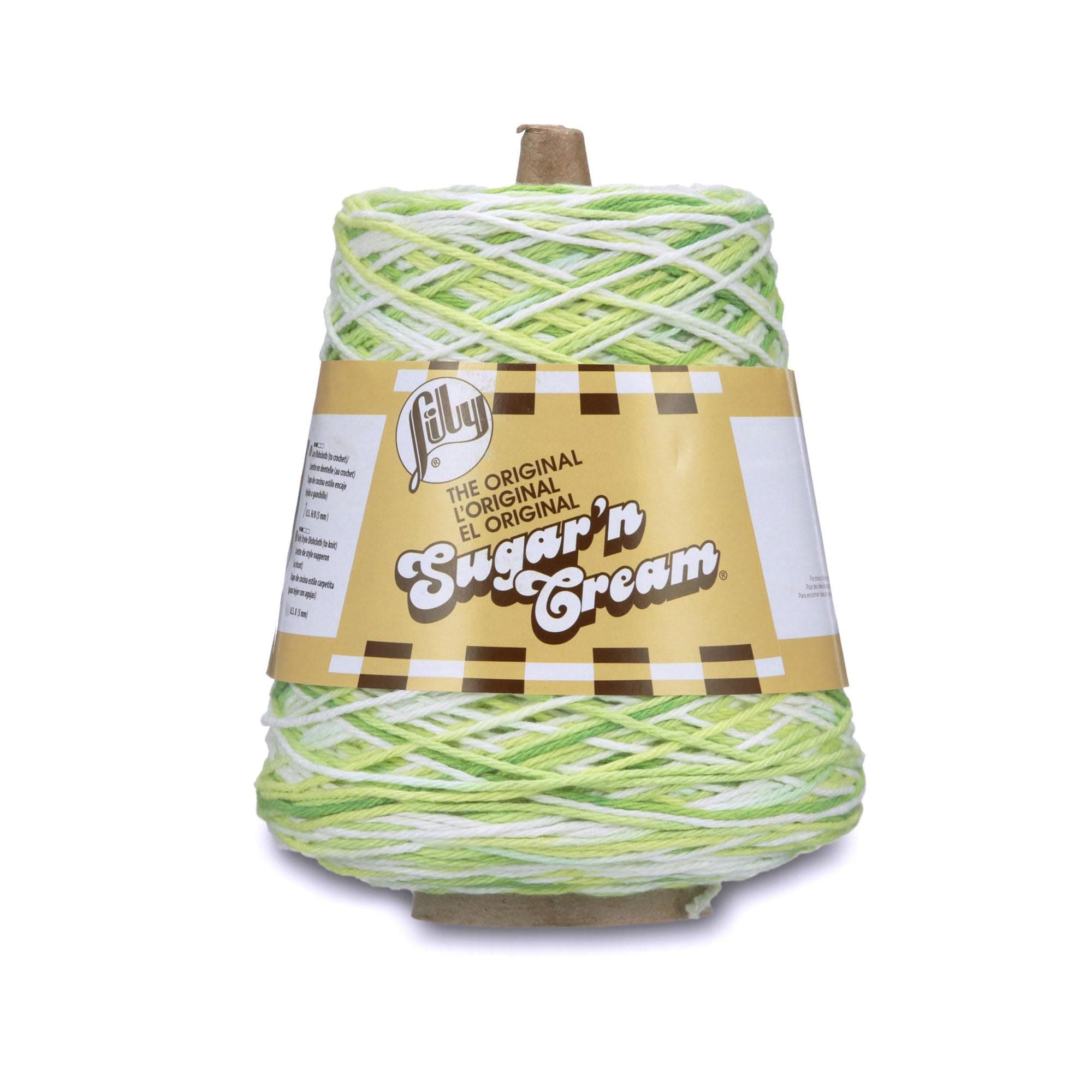Lily Sugar'n Cream Cotton Cone Yarn, 14 oz, Key Lime Pie Ombre, 1 Cone