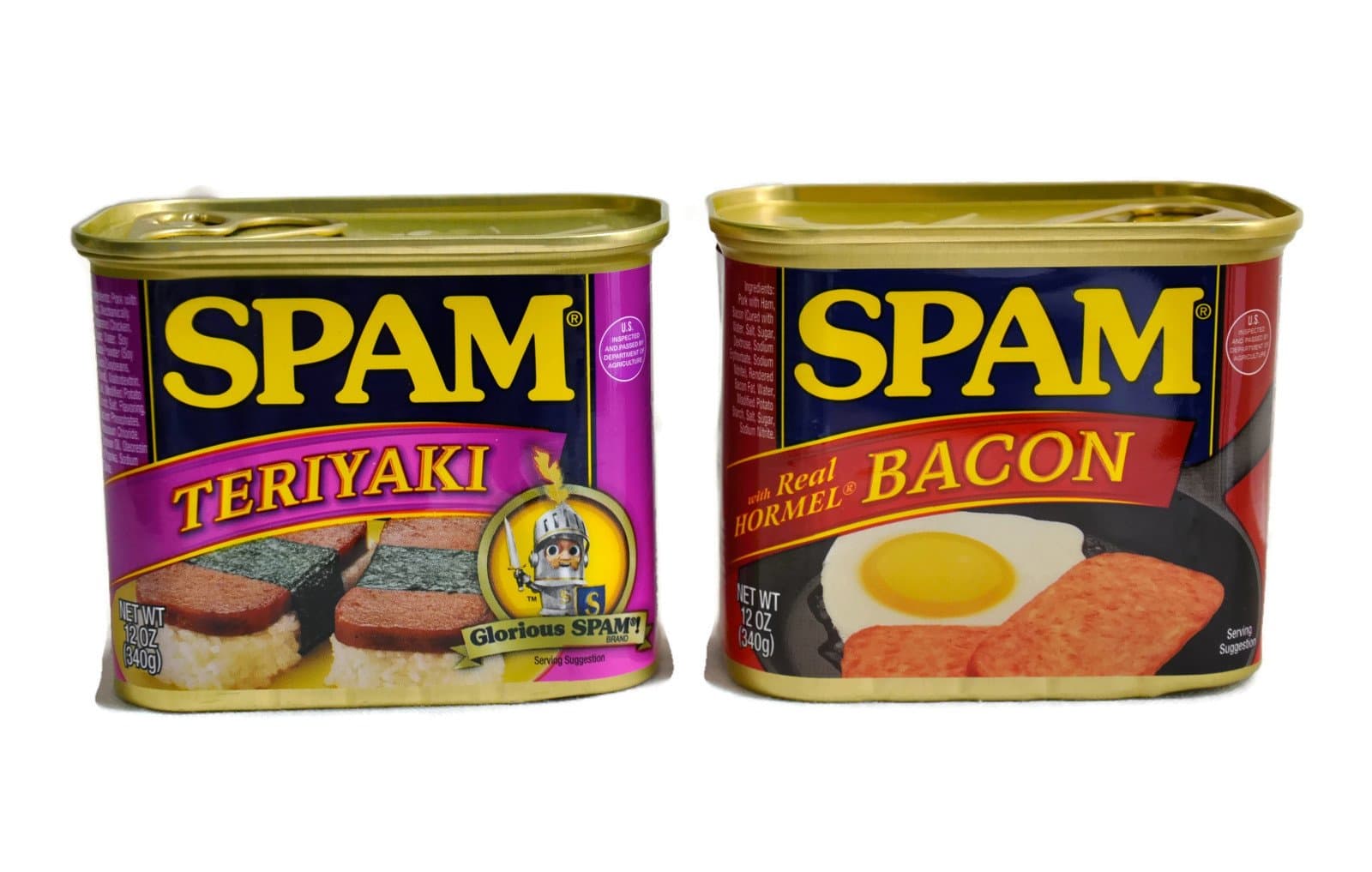 Hungry Jack SPAM Can Bundle - Teriyaki and Bacon Flavor 12oz each (340g) Luncheon Meat