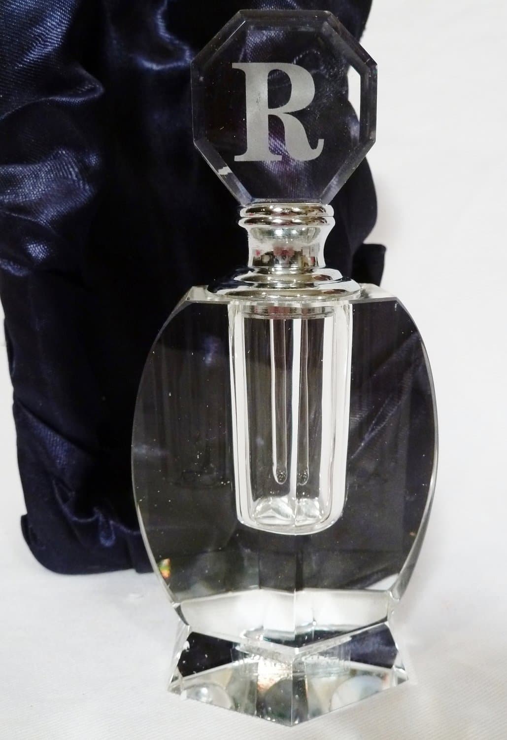 Fifth Avenue Crystal Personalized Letter "R" Monogrammed Perfume Bottle