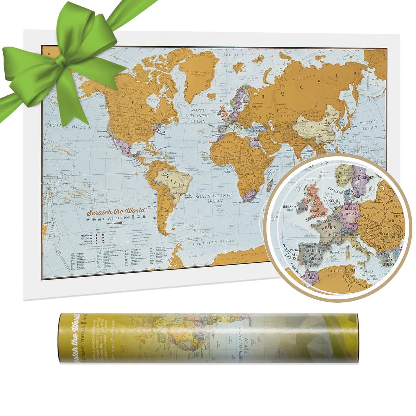Maps International Scratch The World Travel Edition Map Print - 11.69 x 16.53 in