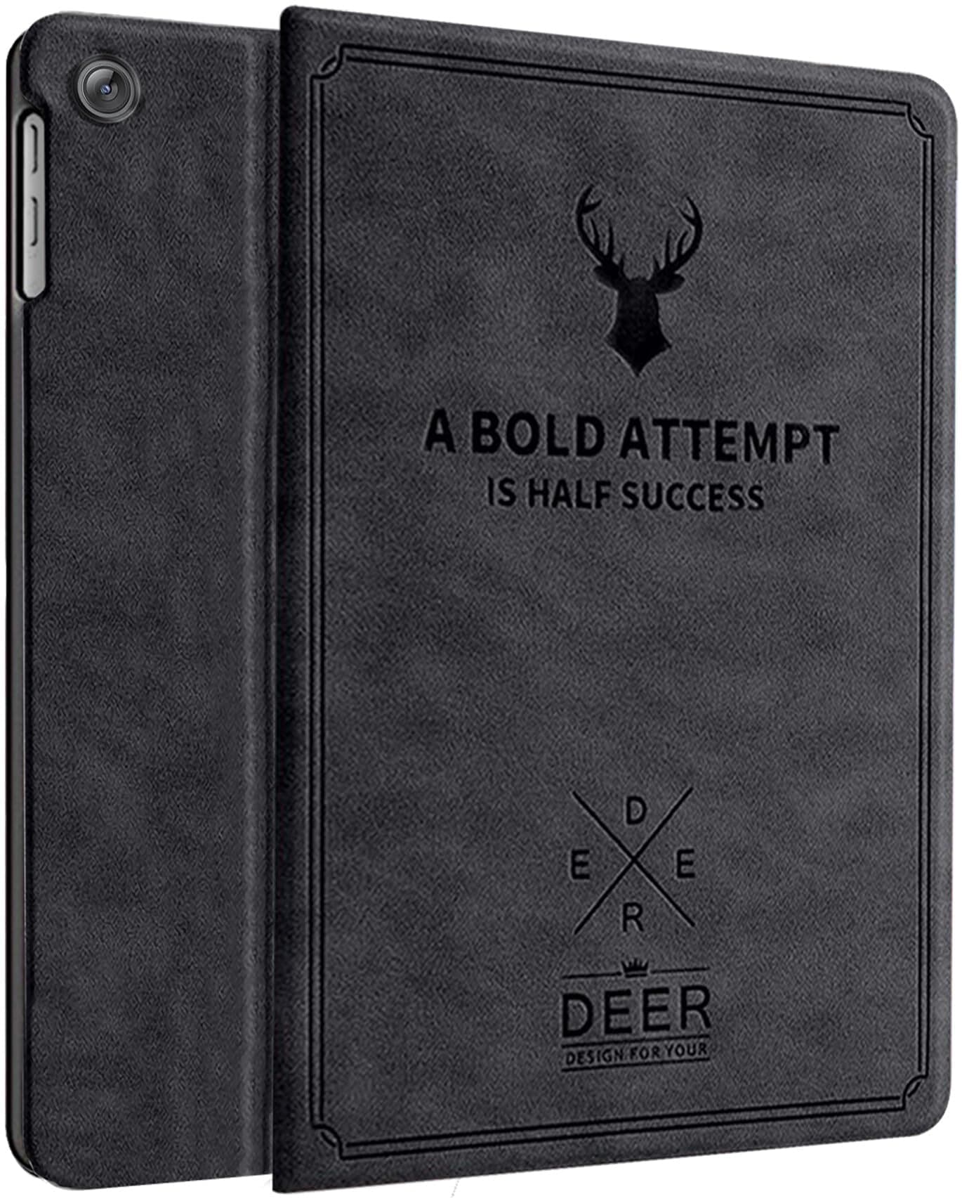 Robustrion for Samsung Galaxy Tab A11 8.7" & A9 8.7 inch Cover Case, Deer Flip Cover Case for Samsung Tab A11 Tablet Cover 8.7" [Auto Sleep Wake Support] - Black