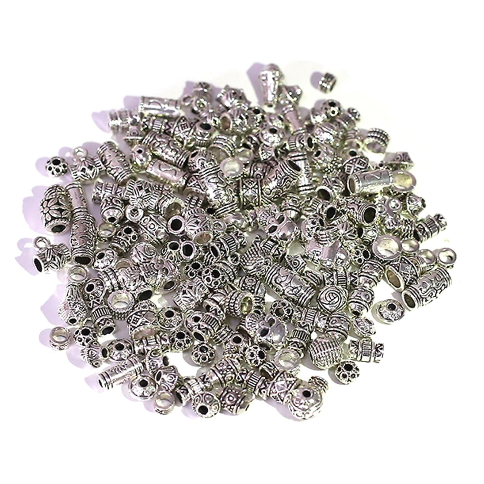 100g Tibetan Spacer Beads Silver Alloy Metal Beads for DIY Bracelets Necklace Jewelry Mix Style