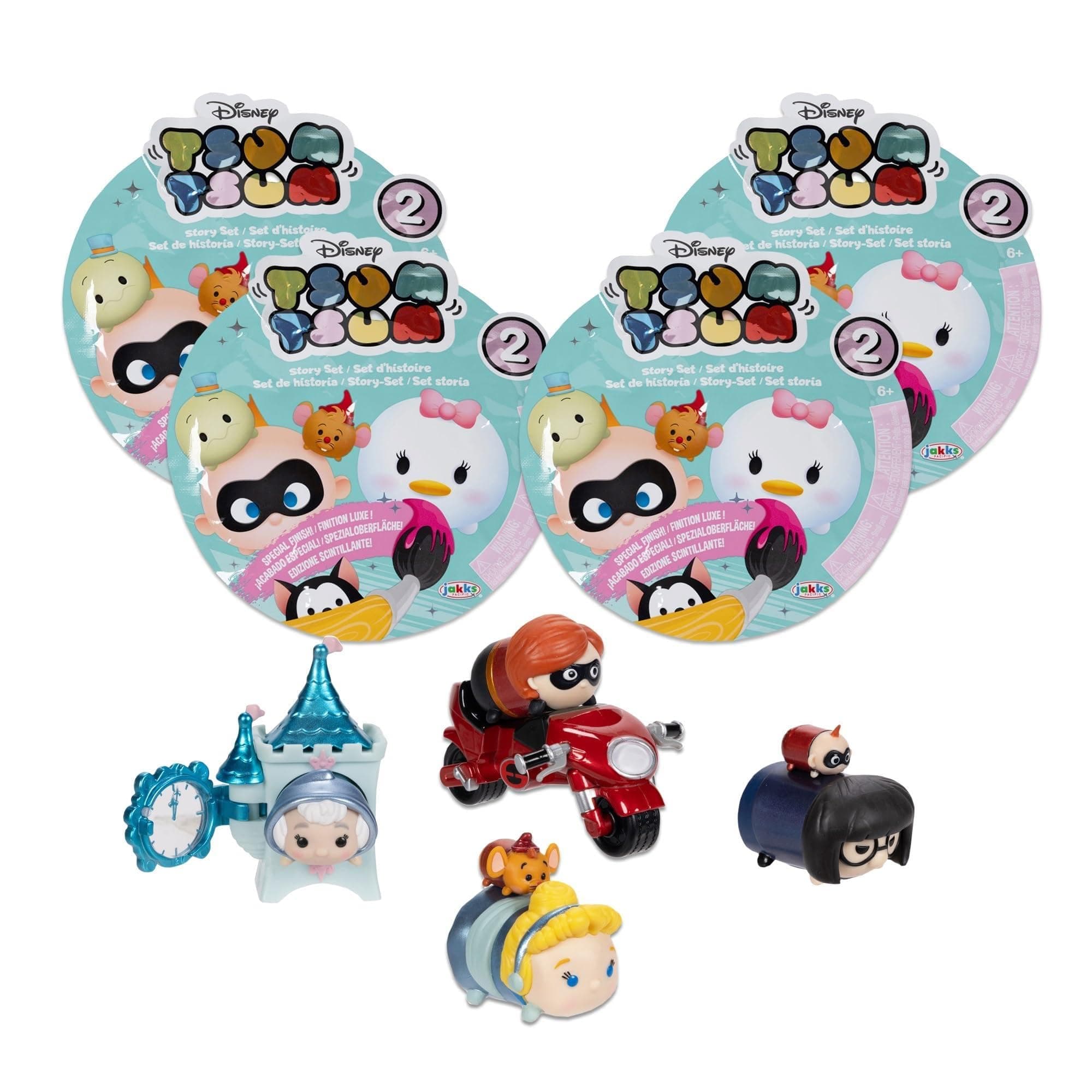 Disney Tsum Tsum Disney Friends Mini Figures Story Sets in Blind Packs Includes 4 Blind Bags to Open from Wave #2