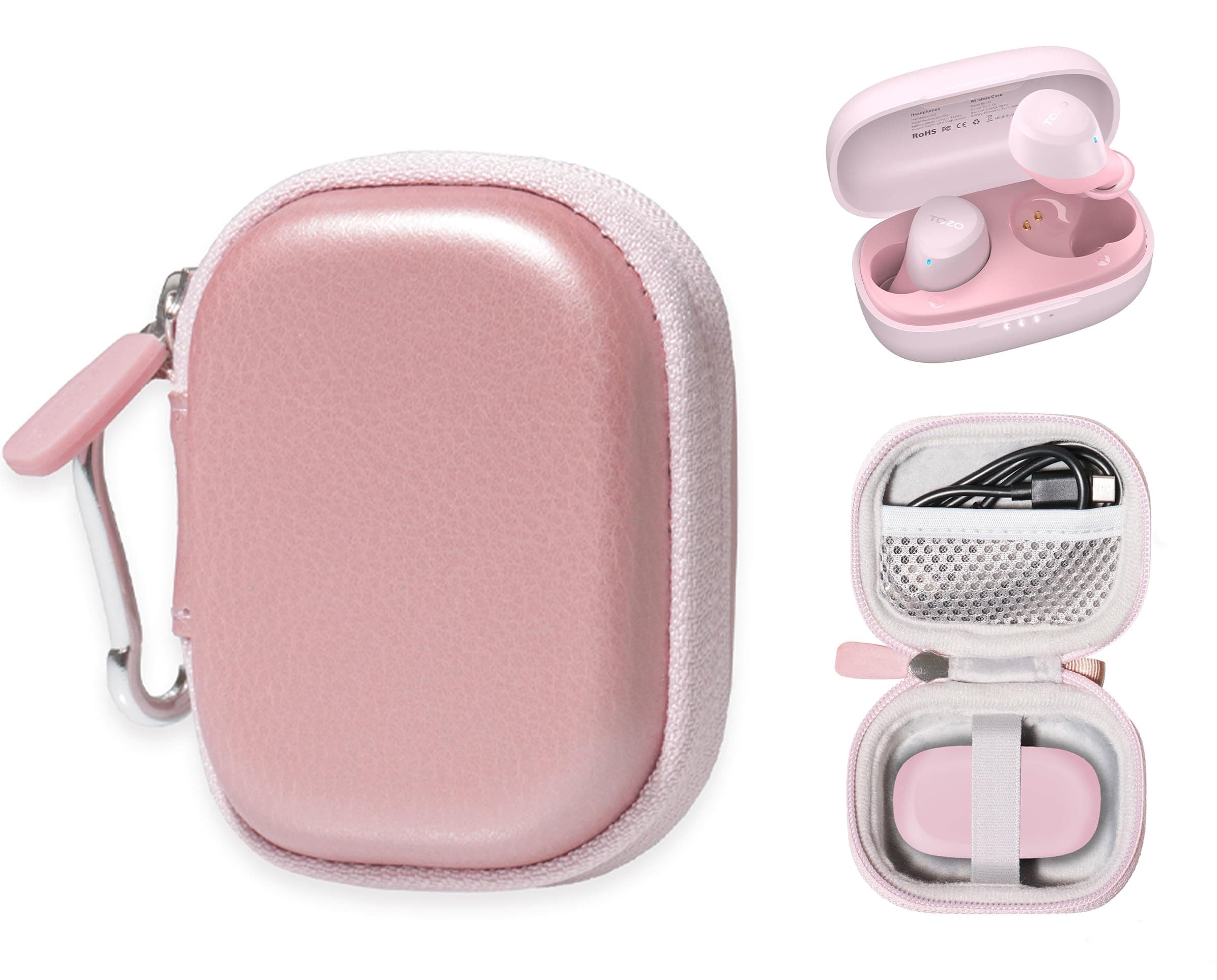 GETGEARCase for TOZO A1 Mini Wireless Bluetooth Headphones 5.3" Lightweight Built-in Mic (Rose Gold)