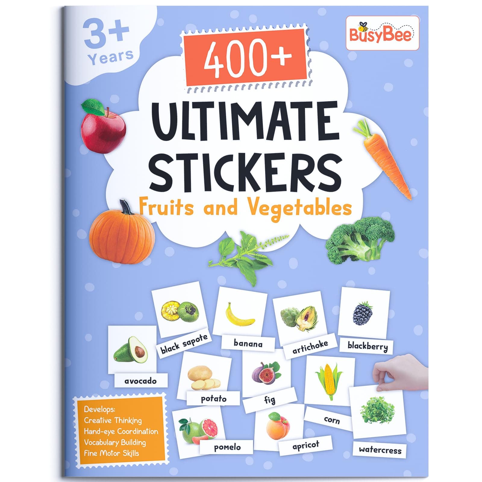 Pegasus 400+ Ultimate Stickers Book for Children - Fruits and Vegetables for 3+ Years Kids | Stickers for Classroom Activity