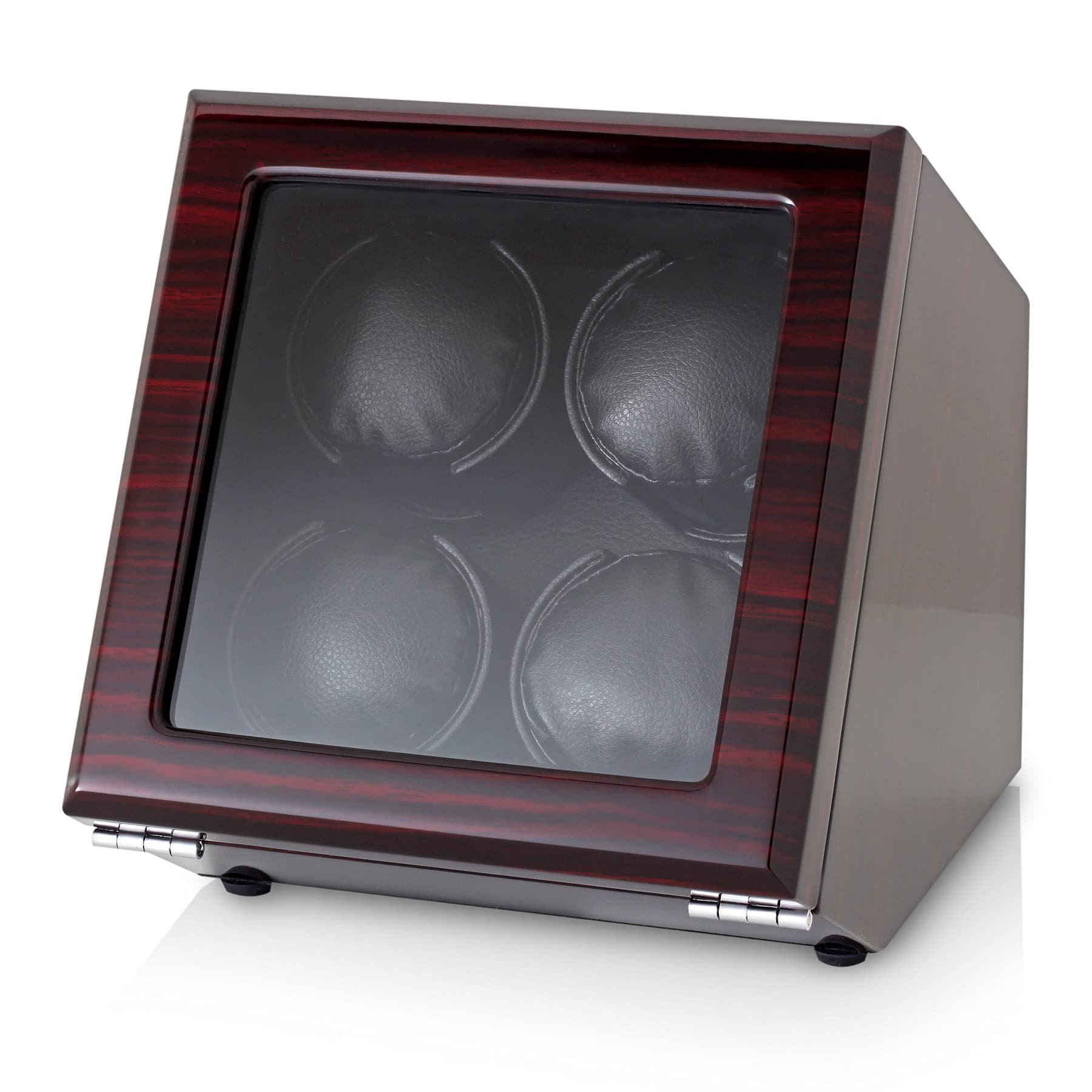 Leader WATCH WINDERS4 Watch Winder with Motor-stop Option and Quiet Rotors (Ebony)