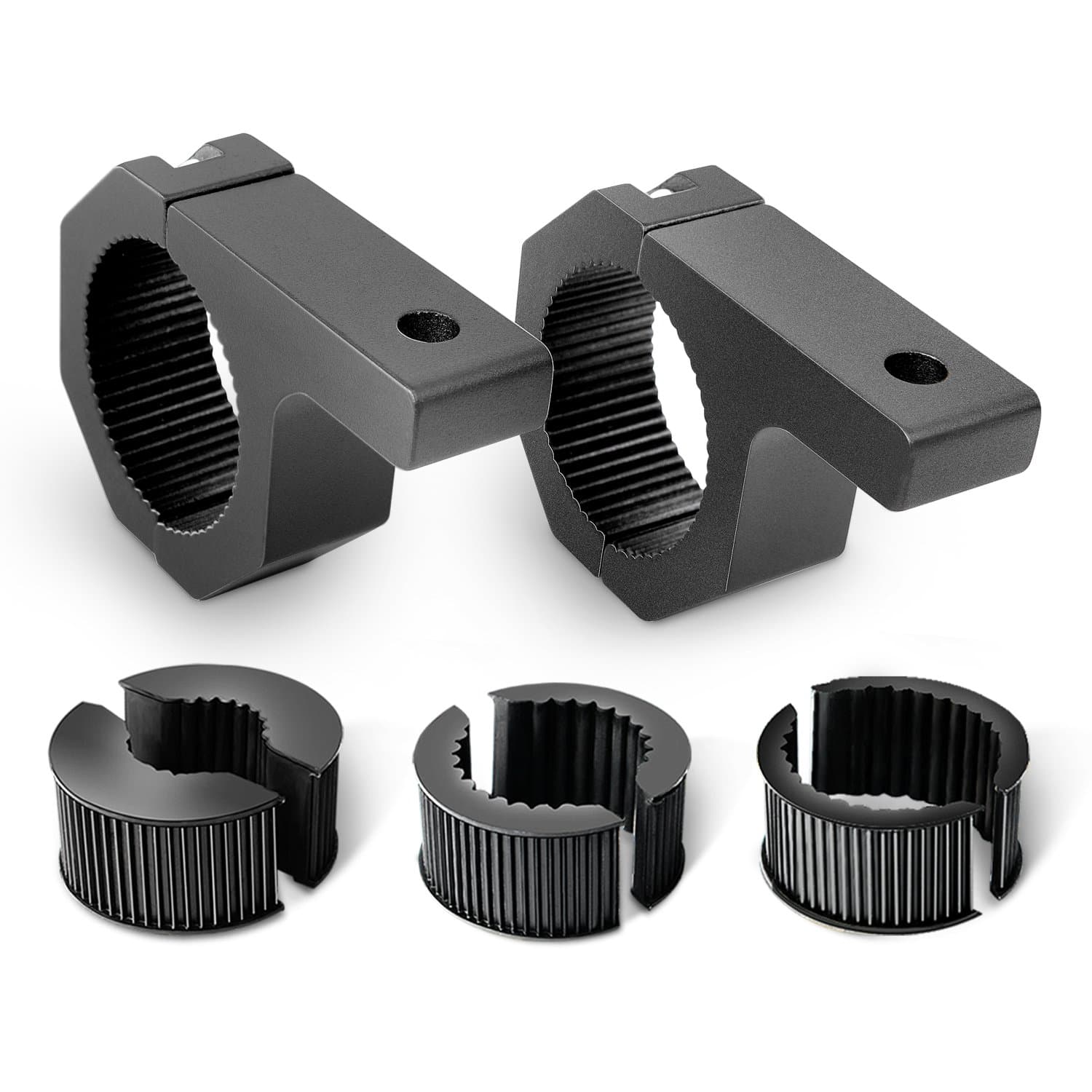 Nilight 90020B 2 Pack Mounting Bracket Kit LED Off Road Light Horizontal Bar Tube Clamp Roof Roll Cage Holder, 2 Years Warranty,Black